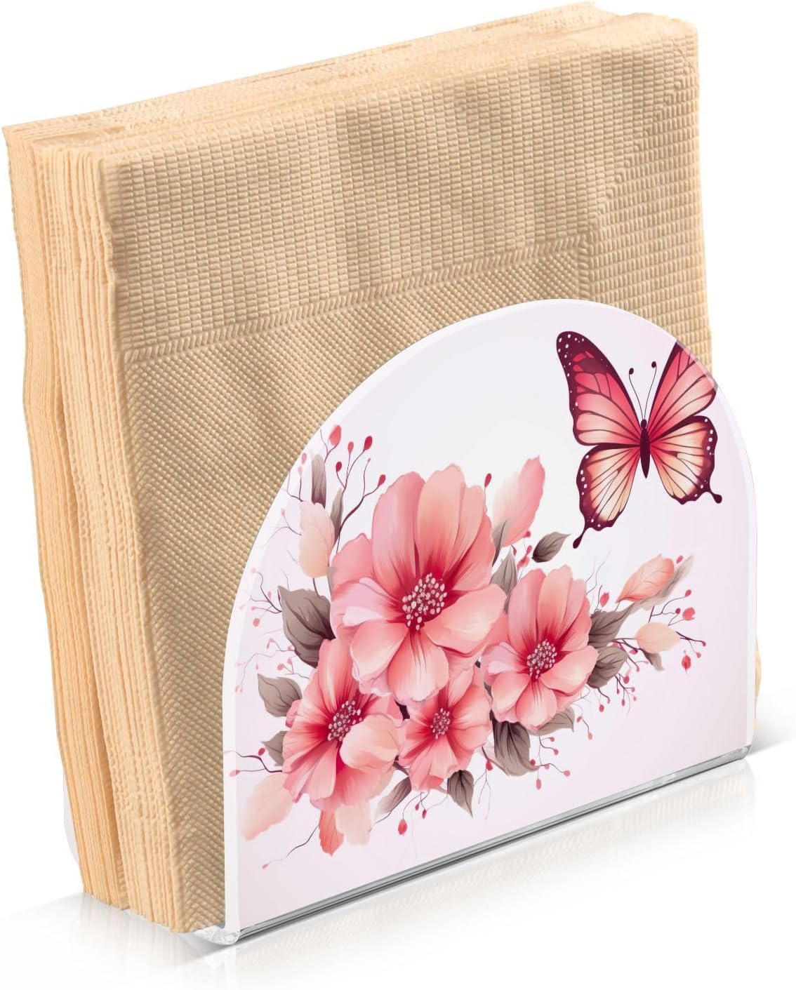 Butterfly Flower Napkin Holder for Table Standing Napkin Holders Modern Napkin Dispenser Vertical Table Paper Napkin Holder for Rustic Kitchen