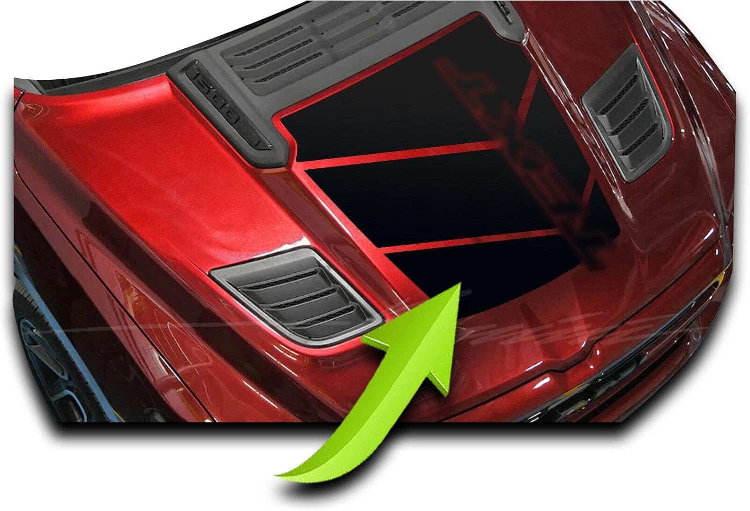 Hood Blackout Racing – Kit de calcomanías de vinilo a rayas compatibles con Dodge Ram 1500 2500 3500 Rebel (negro brillante)
