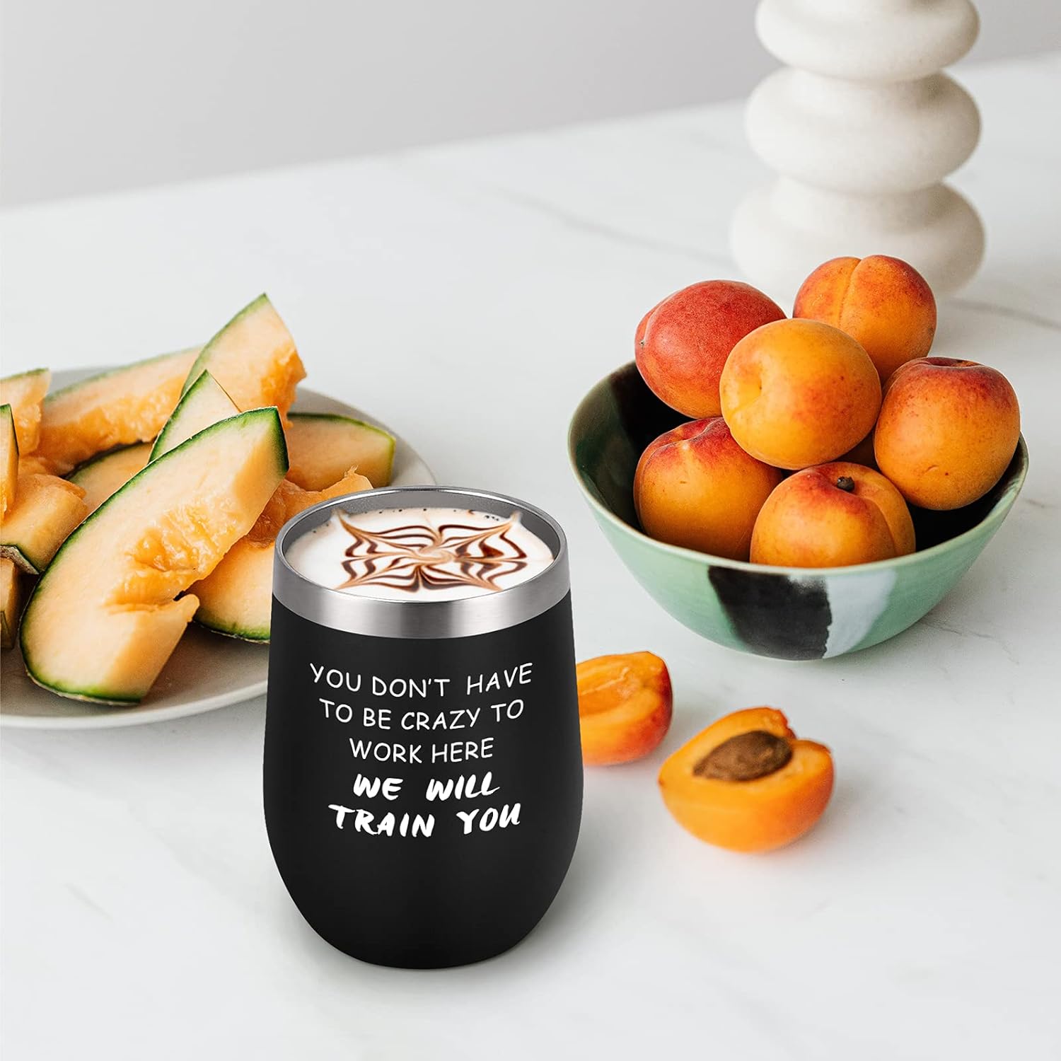 Vaso de vino con tapa con aislamiento de acero inoxidable de 12 onzas con tapa, regalo para el día del jefe de jefe de jefe de jefe para hombres,