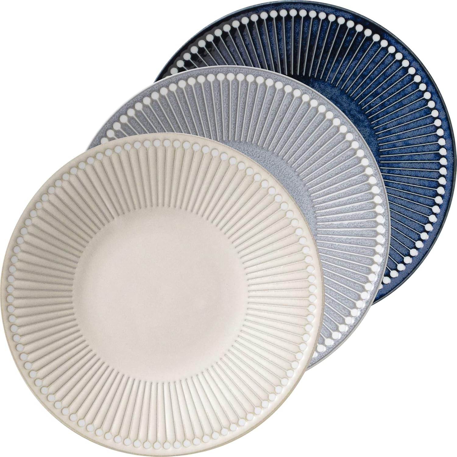 Minorutouki mino ware “Albee” Lightweight Plate 3 Colors Set, 8.74×H1.18in 13.25oz Made in Japan