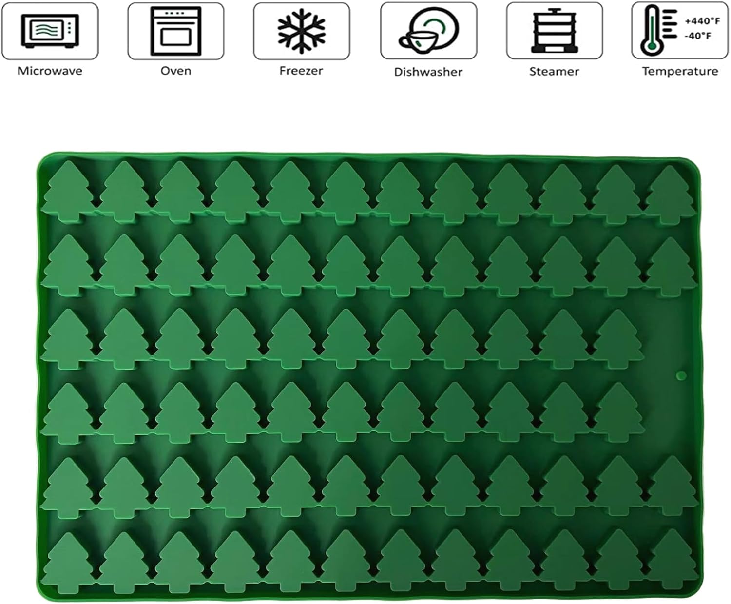 Ducodocu Moldes de silicona para árbol de Navidad, 70 cavidades, mini molde de gomitas de grado alimenticio para perros, para chocolate, dulces,