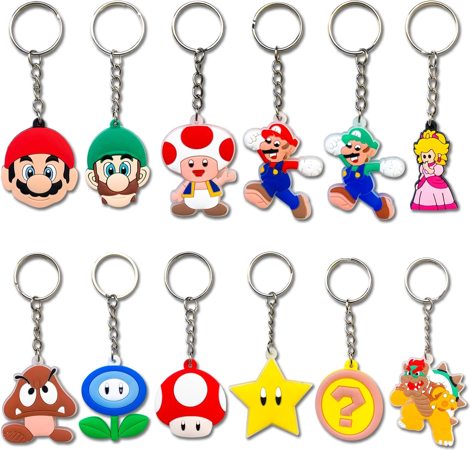 Llavero de dibujos animados, lindo llavero de silicona para niños y niñas, regalo de fiesta (12 piezas)