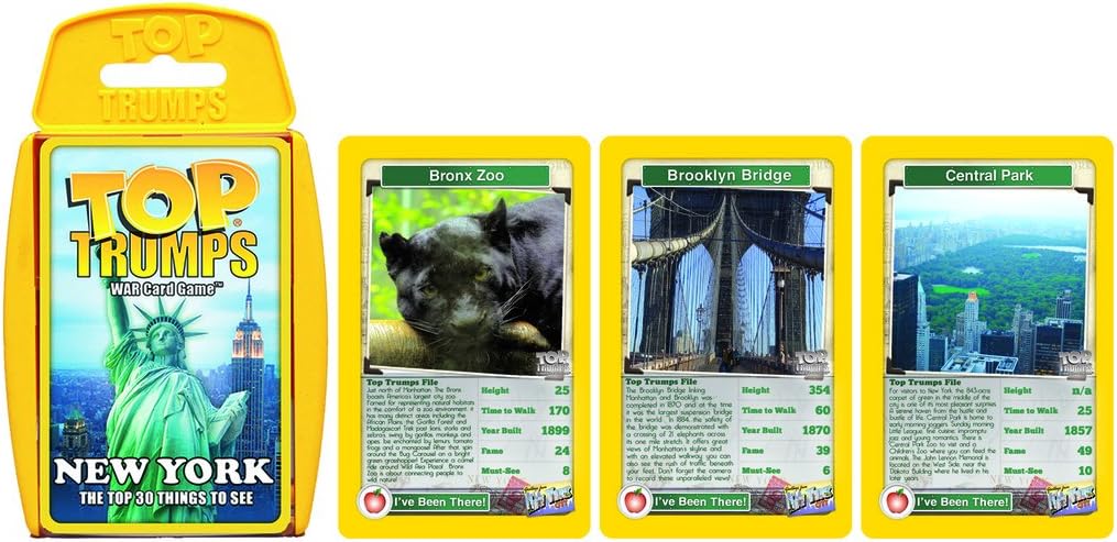Places and Locationss Top Trumps Juego de cartas, juegos de cartas educativos (versión en inglés), New York