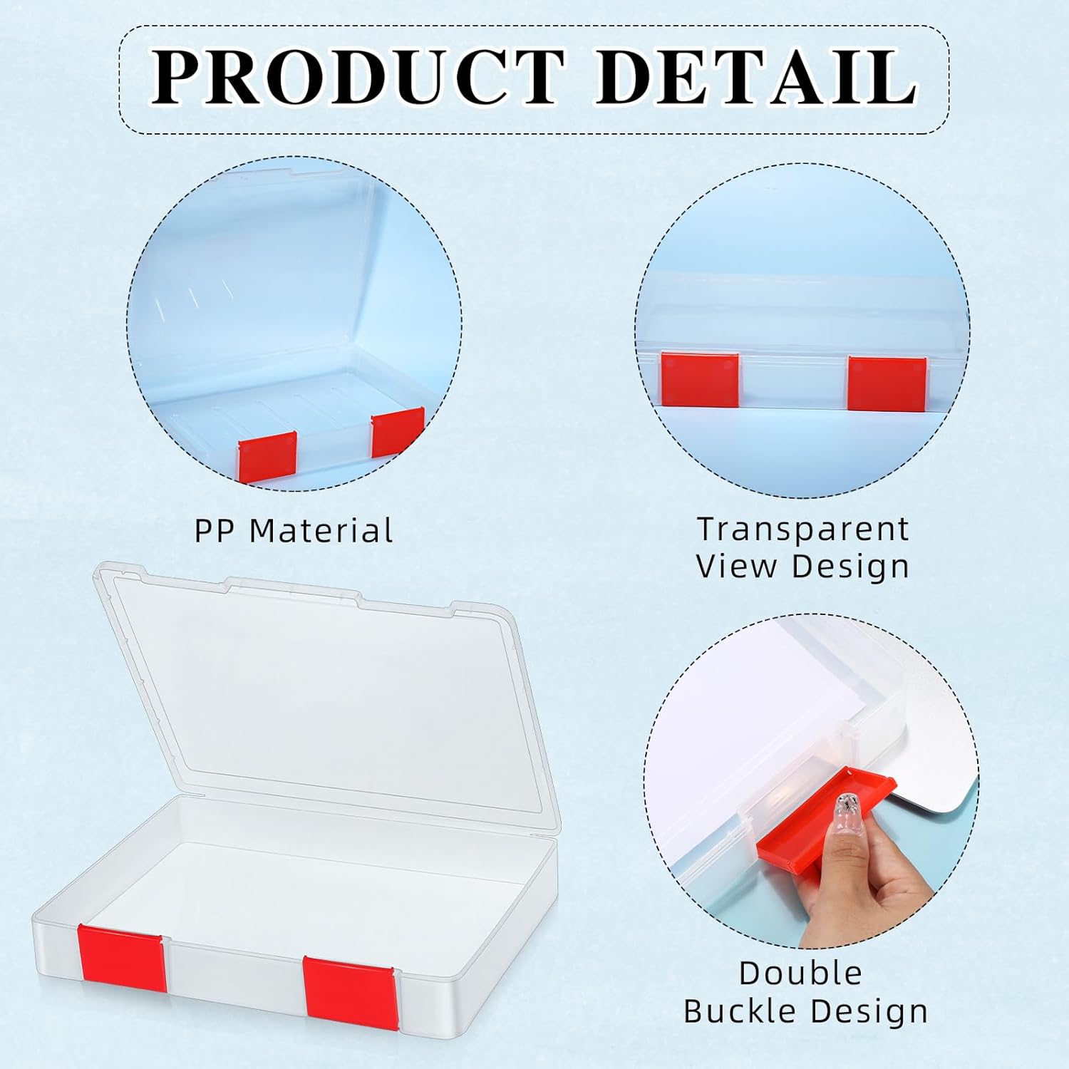 Qilery 12 cajas de plástico transparente A4 para almacenamiento de documentos, para álbumes de recortes, protector de archivos, soporte para