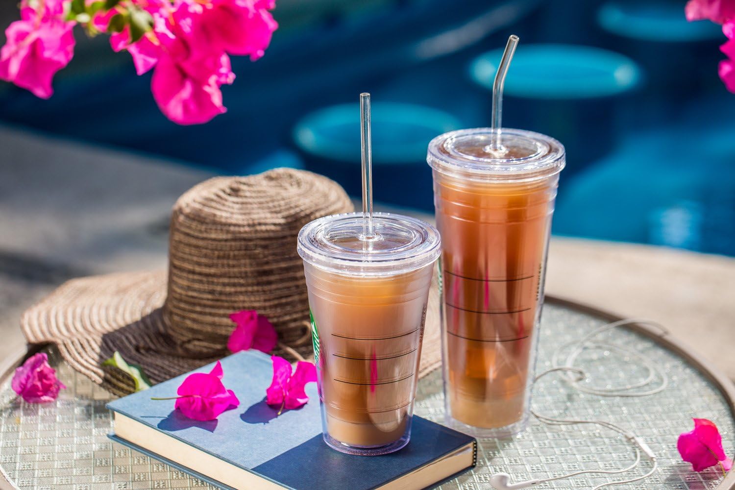 Hummingbird Glass Straws Popote reutilizable transparente de 0.354 x 0.276 in de largo, diseñado para vasos estilo Yeti y Starbucks, fabricado con