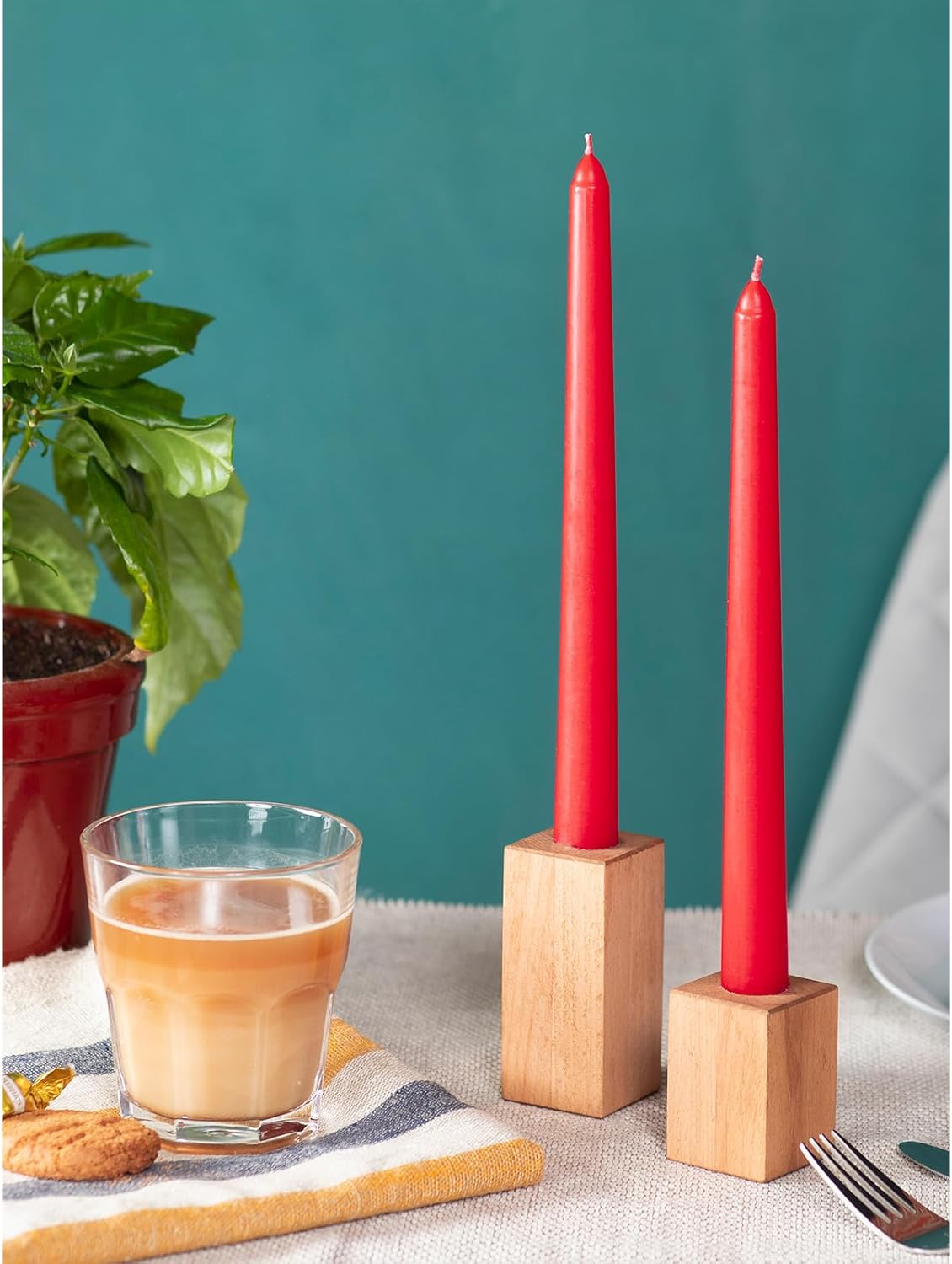 Candwax – Velas cónicas de 12.0in, sin goteo, sin perfume, cera de parafina con mechas de algodón, 10 horas de combustión
