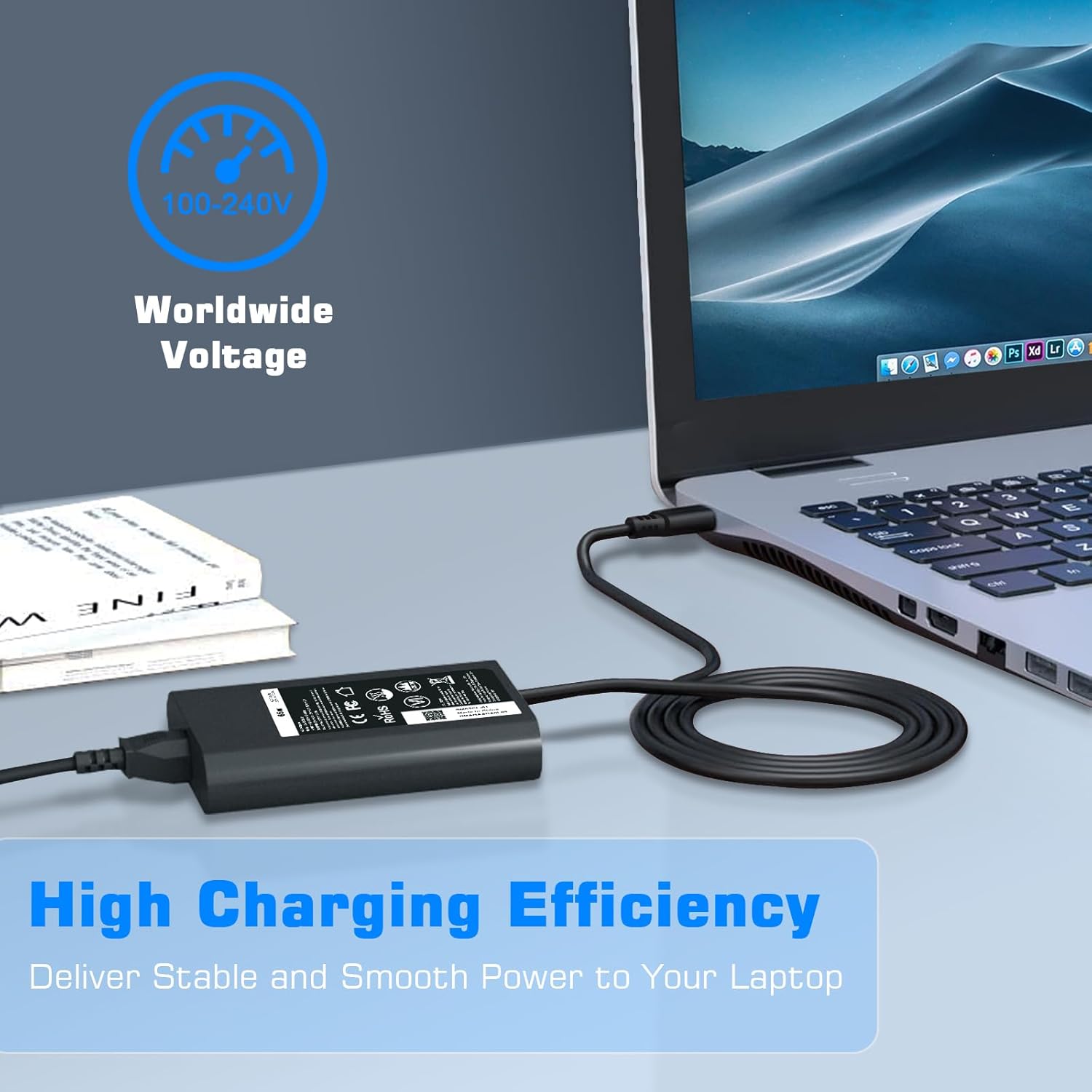 Cargador para laptop Dell, USB-C tipo C 65 W 45 W de repuesto para Dell Latitude, Dell XPS, Dell Chromebook, LA65NM190