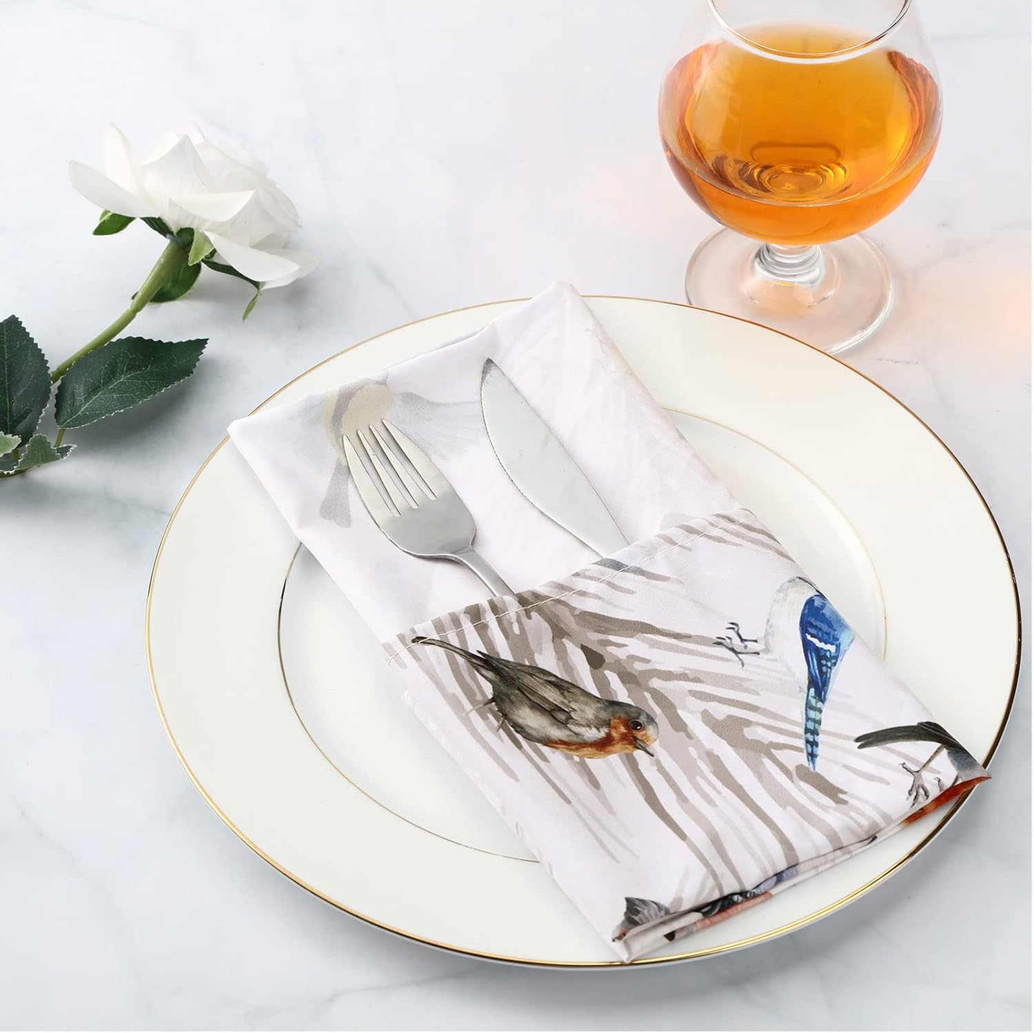 12 servilletas de tela de primavera de 20 x 20 pulgadas, servilletas de cena lavables, servilletas de fiesta de té, servilletas para cocina, fiesta,