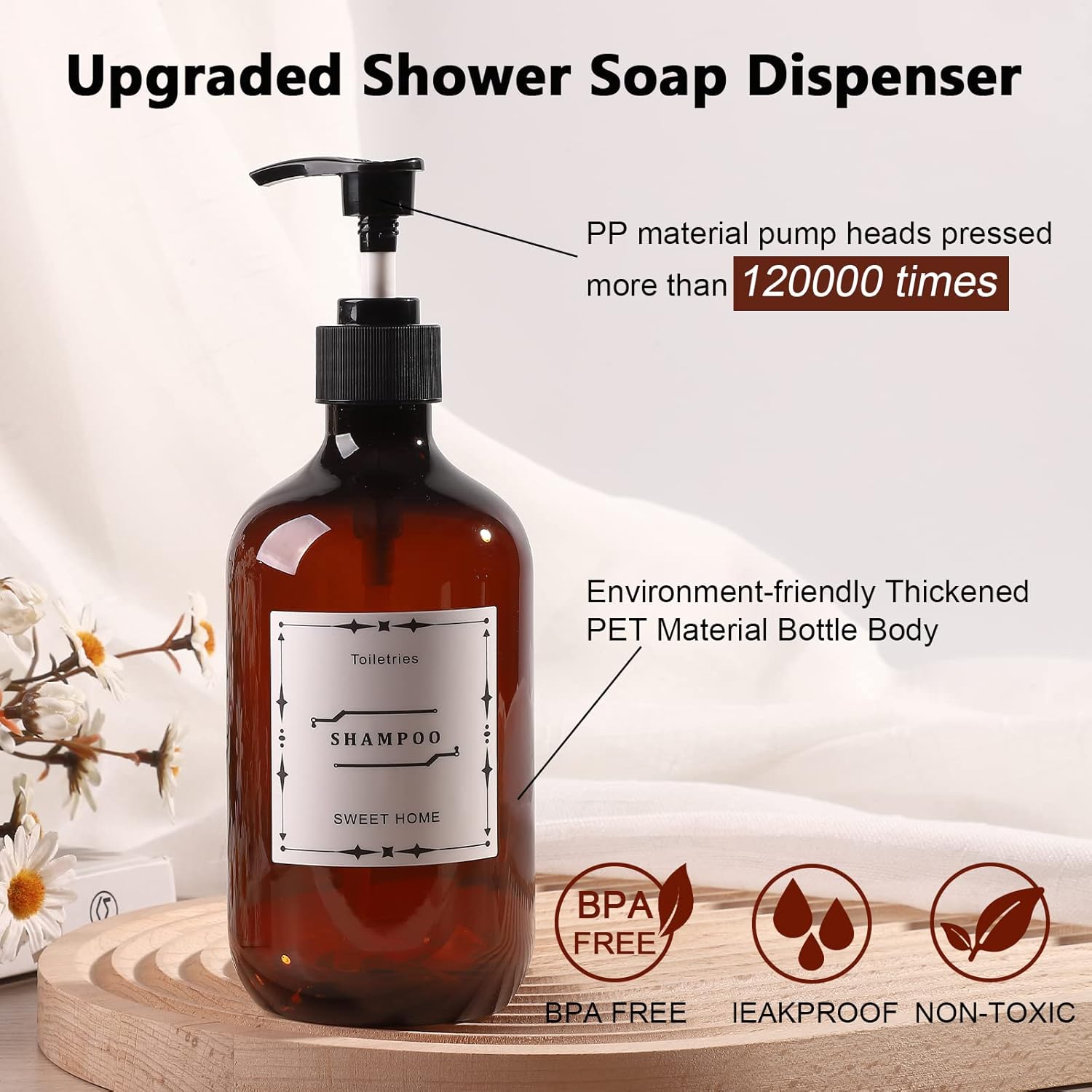 BQRIH Dispensador de champú y acondicionador, dispensador de champú de ducha 3 en 1, dispensador de champú de 3 cámaras sin taladro, dispensador de