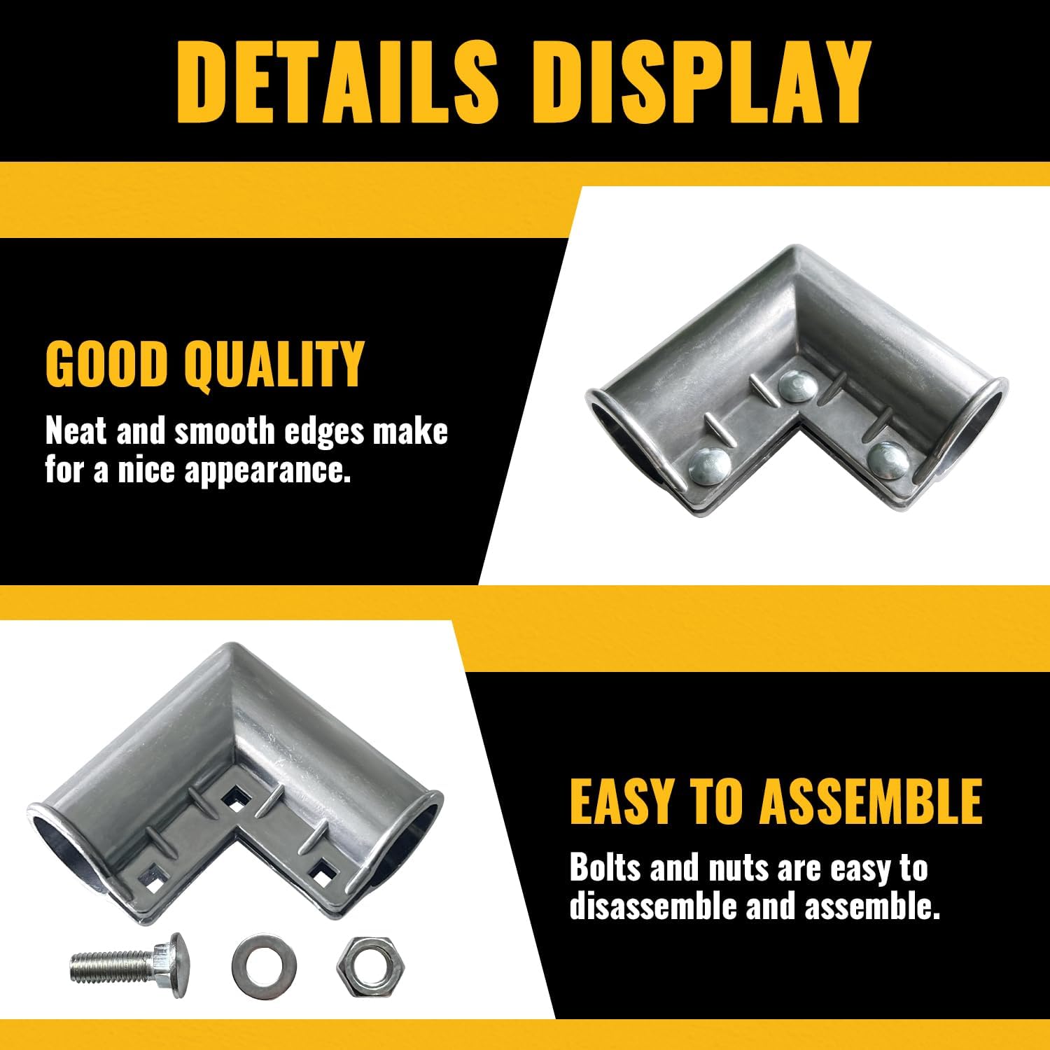 Esquina de puerta de 1-38 pulgadas para valla de alambre, esquina de puerta de aluminio VIVIDA de 90 grados, codo de puerta de enlace de cadena,
