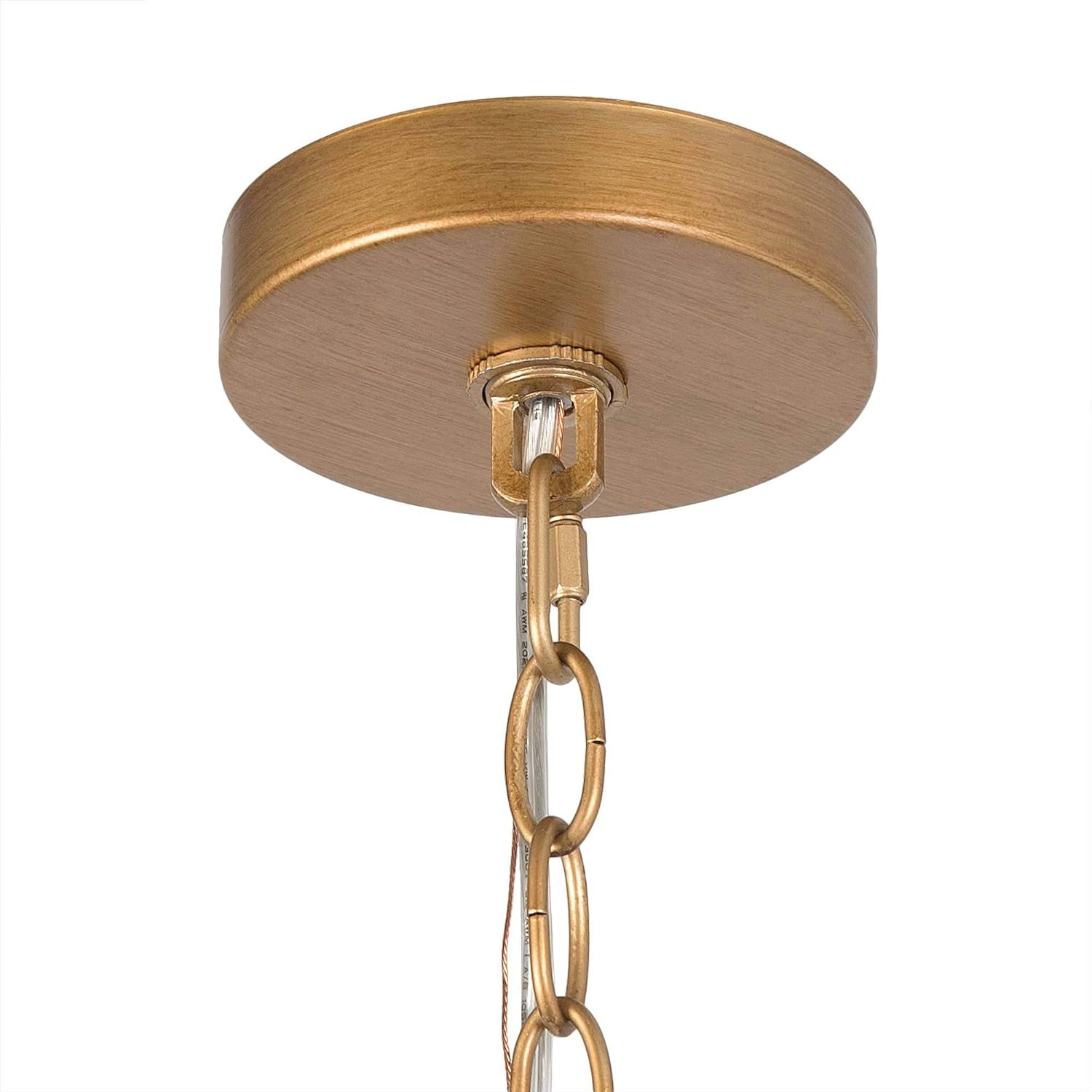Durent Lighting Lámpara colgante de tambor de 4 luces con pantalla de tela negra y marco de cobre antiguo, lámpara redonda de 15.5 pulgadas con