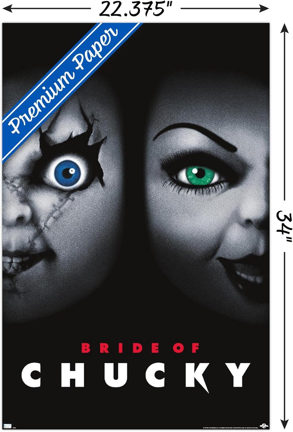 Trends International Child’S Play Bride Of Chucky – Póster de pared de una hoja, 22.375 x 34 pulgadas, versión premium sin marco