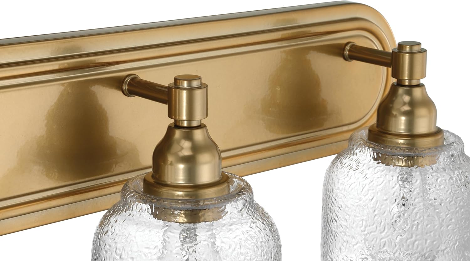 Robert Stevenson Lighting Clara – Lámpara de tocador de 3 luces de metal vintage y vidrio envejecido envejecido, oro cepillado