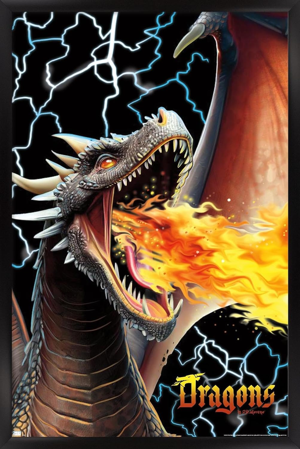 Trends International PD Moreno – Póster de pared de relámpago de dragón