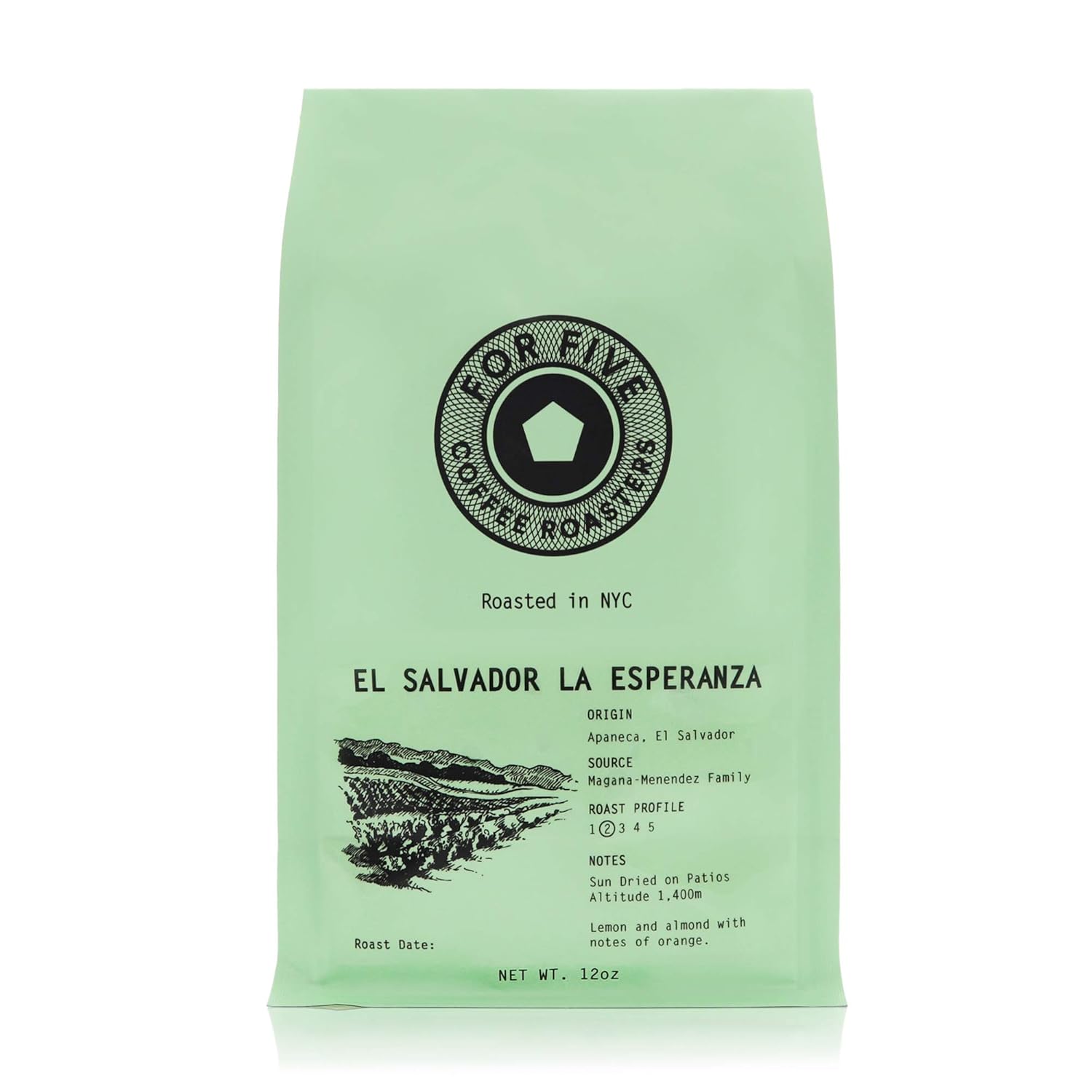 For Five Coffee Roasters – Tostado en Nueva York – El Salvador La Esperanza Tostado Ligero (Origen Apaneca, El Salvador), Grano Entero 12oz