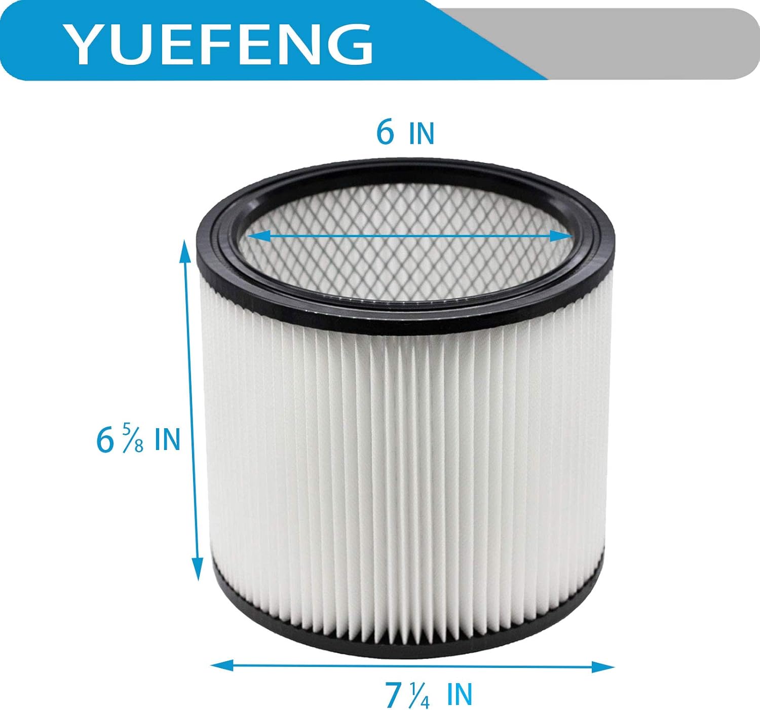 YUEFENG Filtro compatible con Shop-Vac 90350 90304 90333 Reemplazo se adapta a la mayoría de aspiradoras húmedassecas de 5 galones y más (2+2+4)
