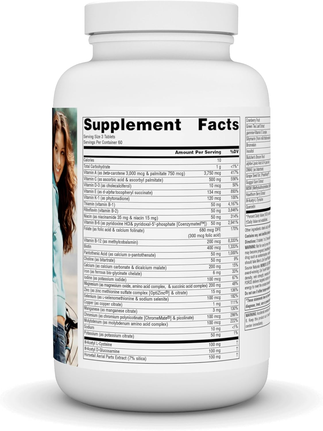 Source Naturals Suplemento multivitamínico diario y multivitamínico para la salud inmune de las mujeres Life Force – 180 tabletas