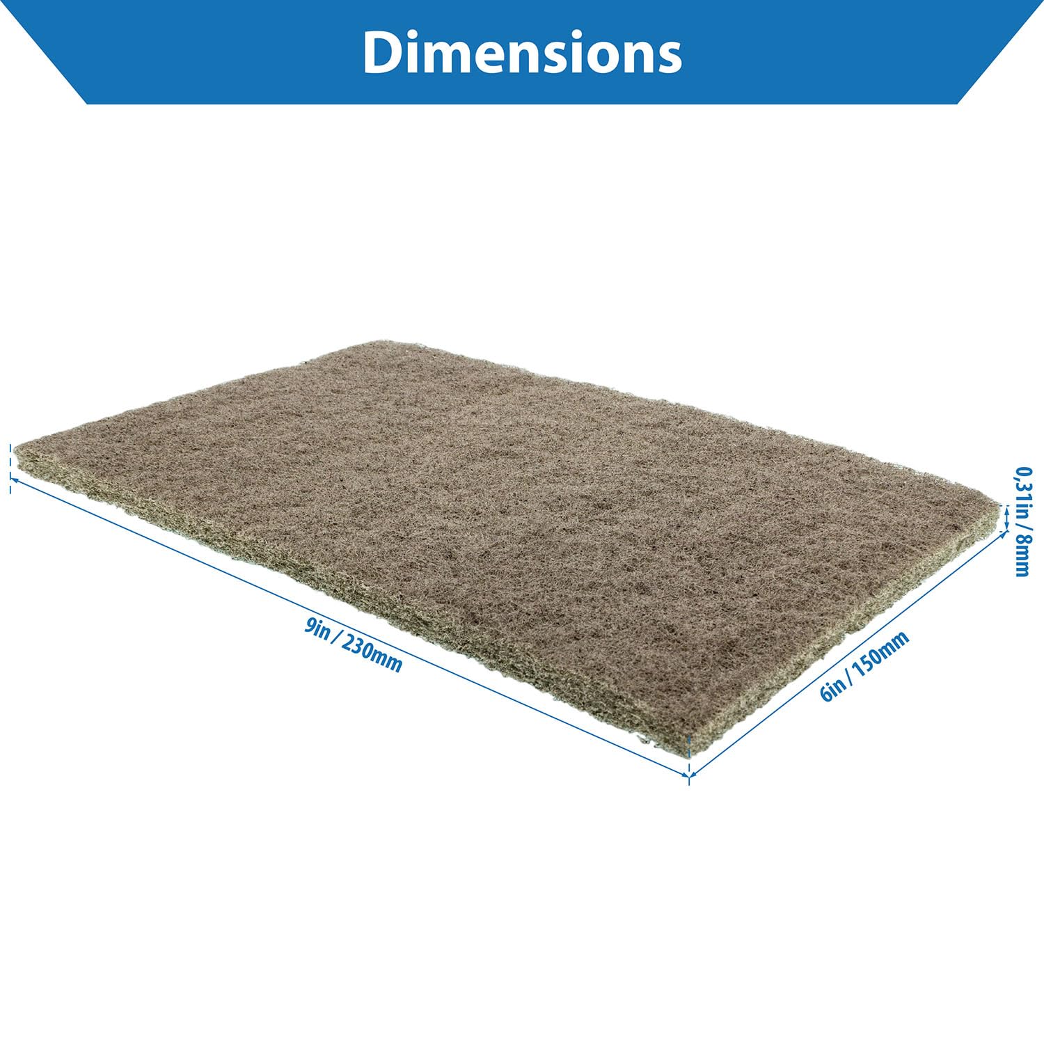 TJR Paquete de 10 almohadillas para raspado, no tejidas, de forro polar, para automóviles, carrocería, multiusos de 6 x 9 pulgadas, almohadillas de