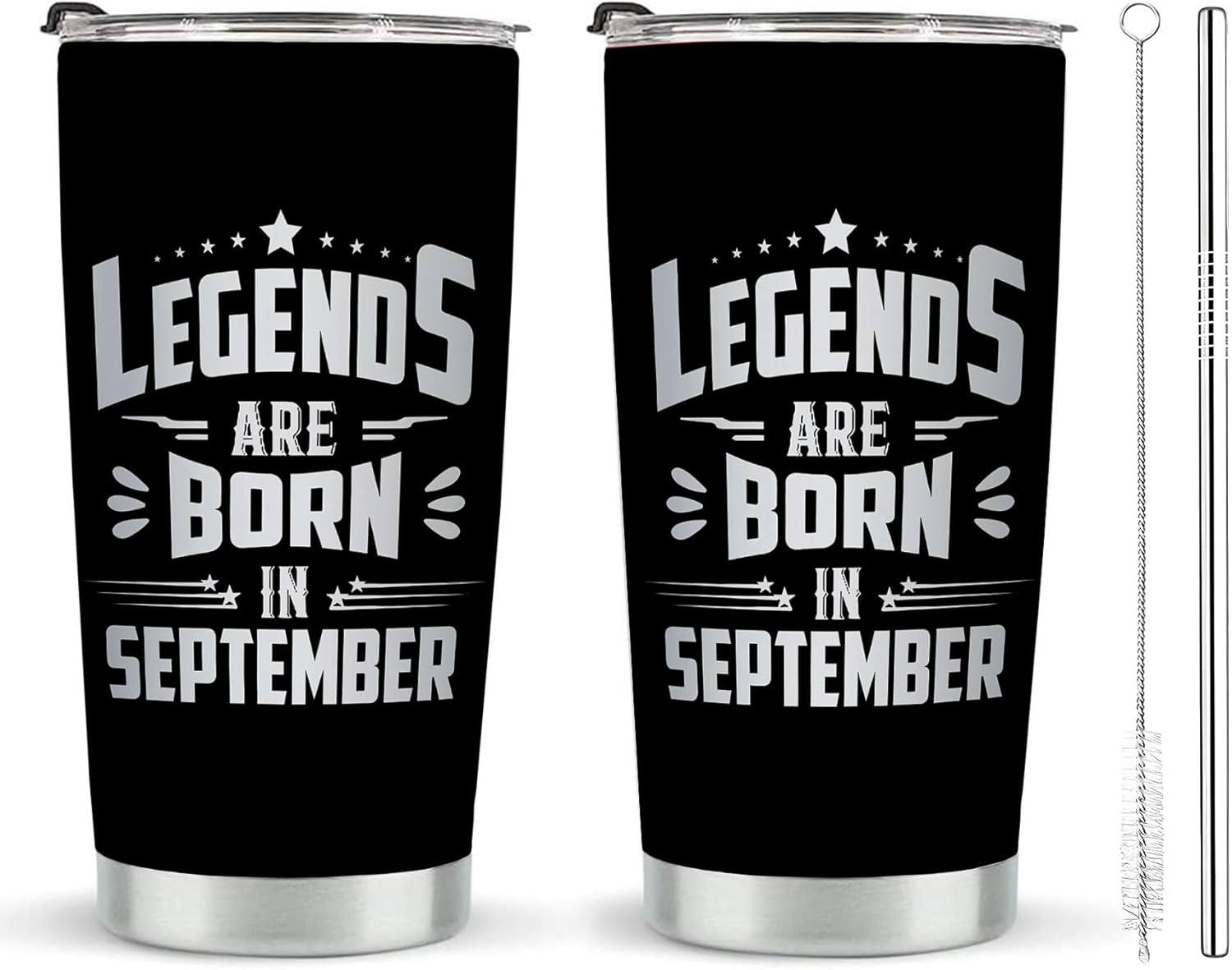 Regalos para hombres, ideas de regalo de cumpleaños para hombres, vaso de 20 onzas con tapa y popote para él, novio, marido, hijo, papá, leyendas