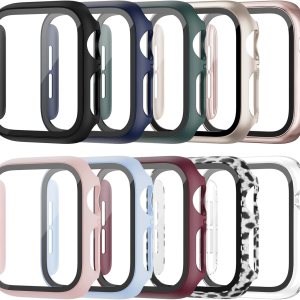 BHARVEST Paquete de 10 fundas rígidas de policarbonato compatibles con Apple Watch Series 8 Series 7 de 1.772 pulgadas, con protector de pantalla de BHARVEST Paquete de 10 fundas rígidas de policarbonato compatibles con Apple Watch Series 8 Series 7 de 1.772 pulgadas, con protector de pantalla de