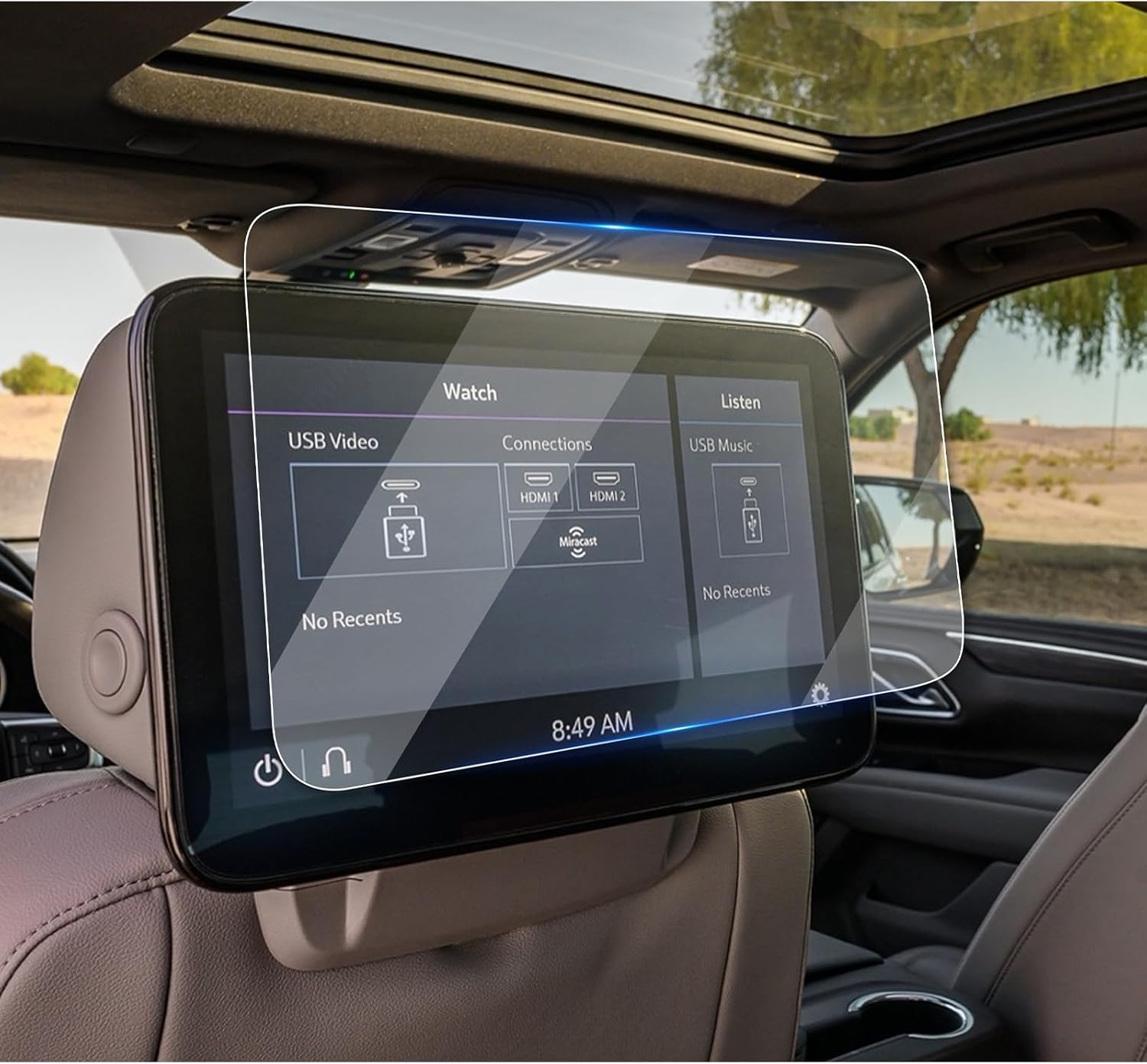 YEE PIN Protector de pantalla trasera GMC Yukon 2023 para GMC Yukon 20212022 2023 2023 Dual 12.6 pulgadas para asiento trasero multimedia pantallas