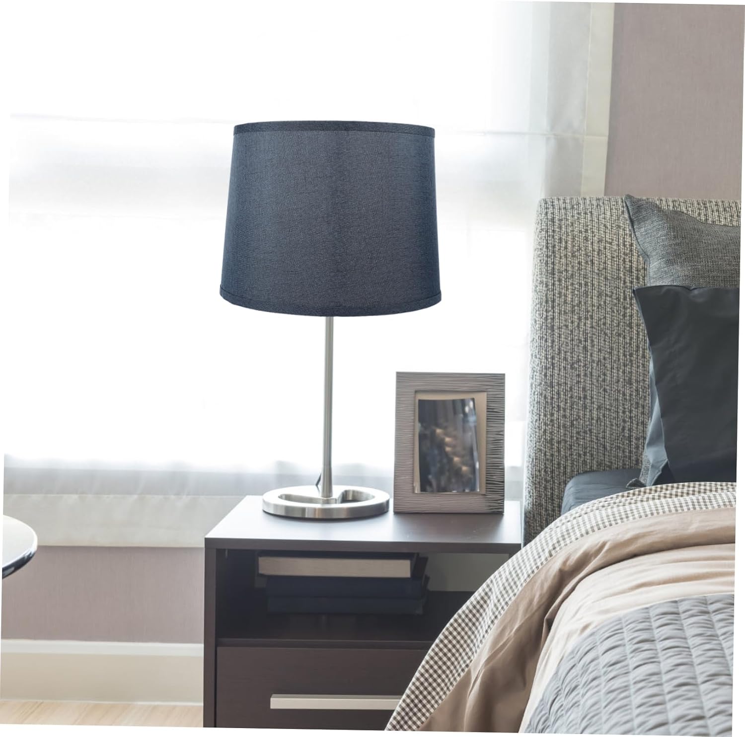 MERRYHAPY Pantalla de lámpara de lino, pantalla de pie, accesorios de mesa, pantalla rústica, pantalla de luz de piso, pantalla de lámpara simple,