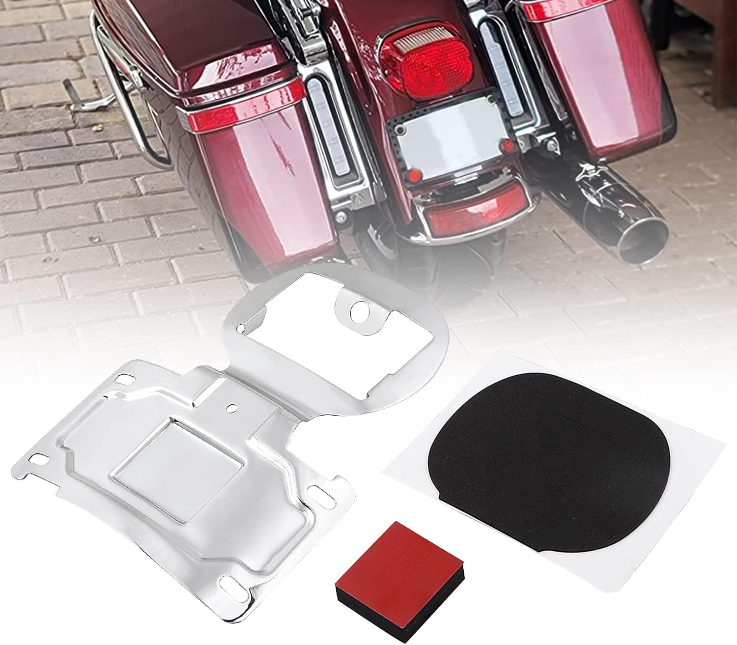 Soporte de reubicación de matrícula de motocicleta cromado para Harley CVO Electra Road Glide FLHTKSE FLHTCU FLHTCUL FLHTKL FLTRUSE