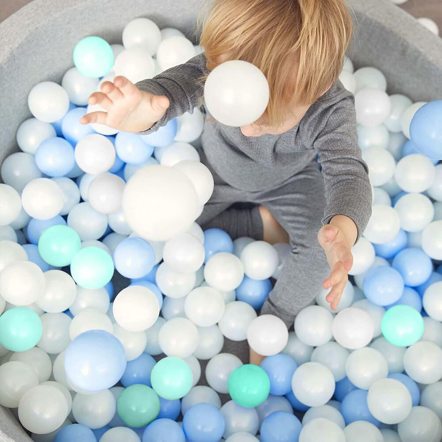 Bule Ball Pit Balls – 170 bolas de plástico para niños pequeños, corralito de pelotas, sin BPA, a prueba de aplastamiento, túneles de gateo, bolas