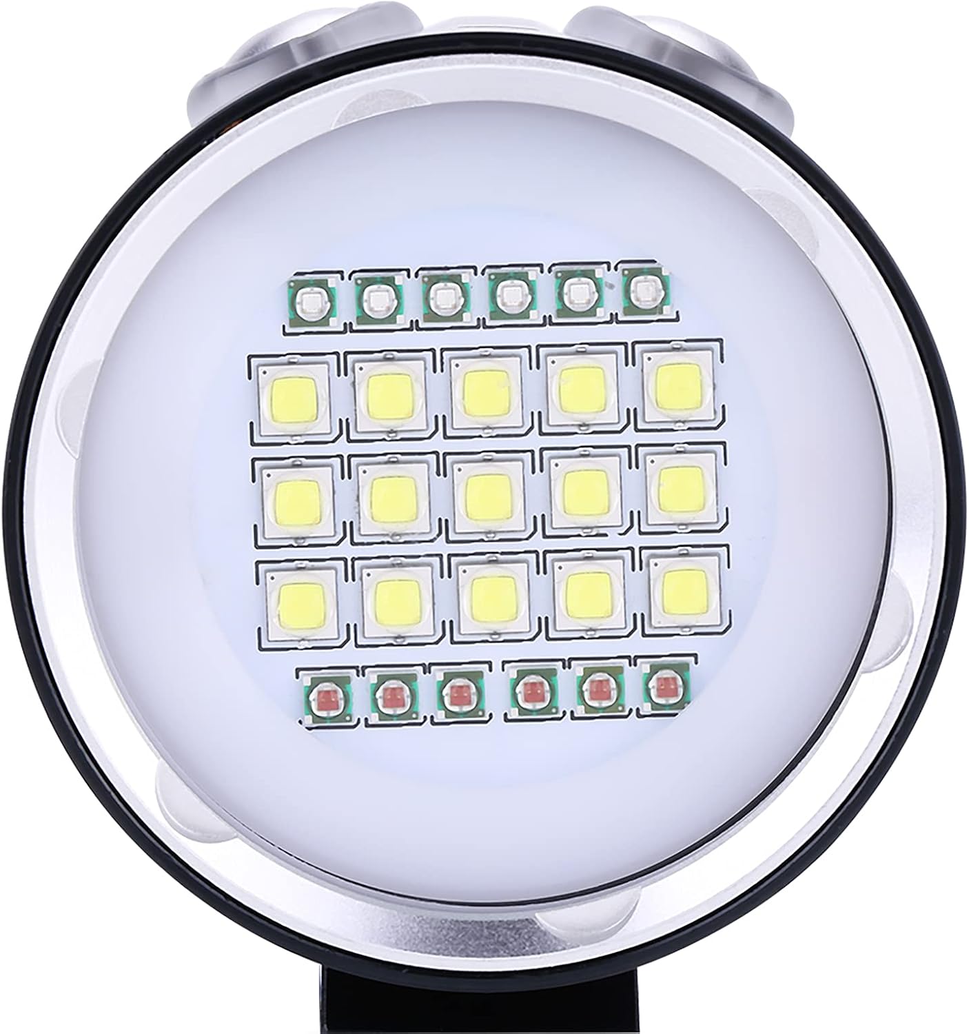 Linterna de buceo, luz de buceo, 180W 18000 lúmenes IPX8 Equipo de buceo impermeable, 984.3 ft a 1,640.4 ft de luz de buceo con 3 luces y 7 modos,