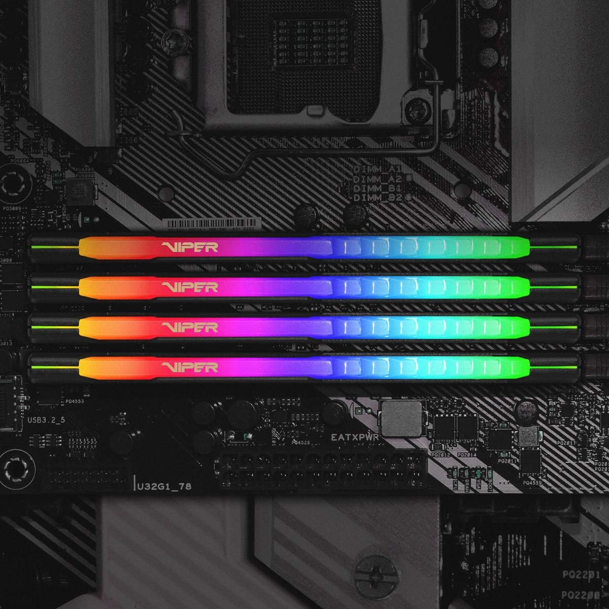Módulo de memoria para juegos de escritorio Patriot Viper Steel RGB DDR4 RAM 16GB (1X16GB) 3600MHz CL20 UDIMM – PVSR416G360C0