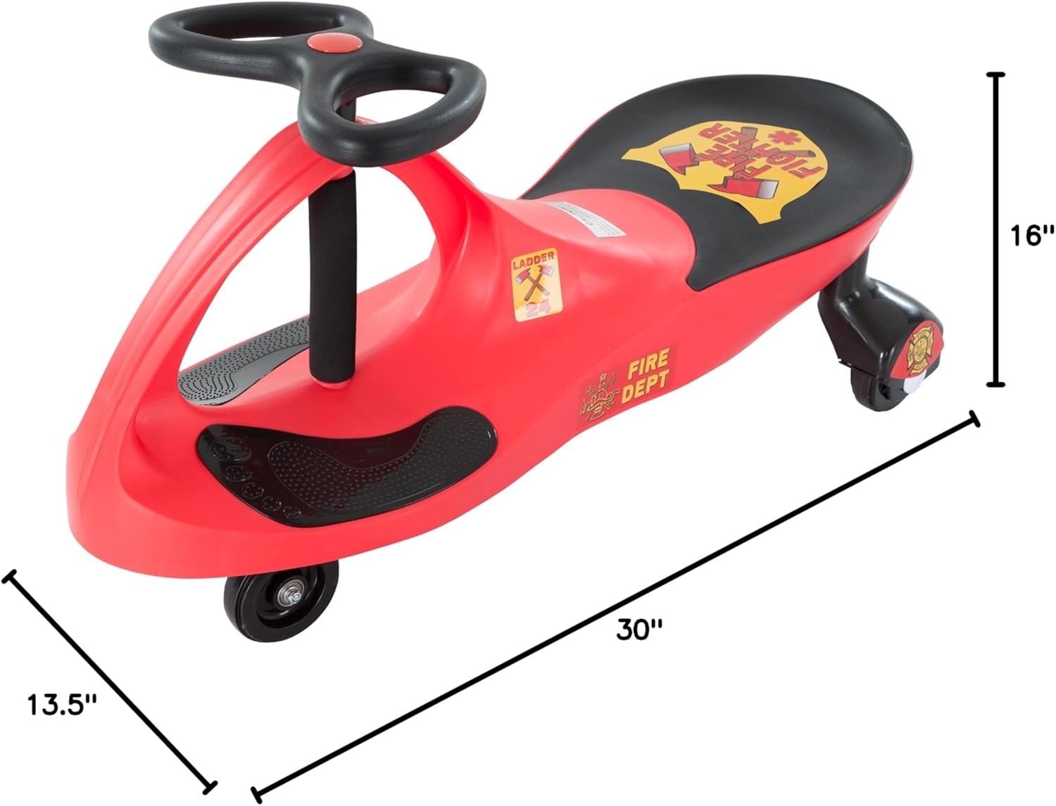 Wiggle Car – Juguete de paseo en ambulancia para edades de 3 años en adelante, sin baterías, engranajes o pedales, simplemente gira, mueve y ve por