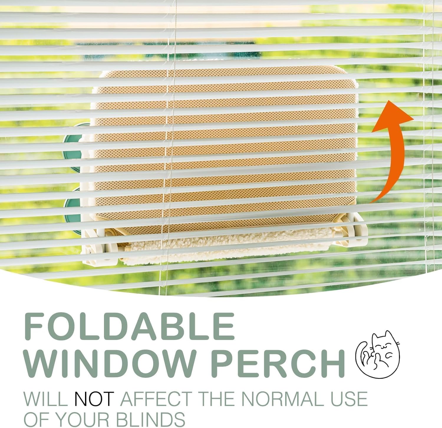 Perca duradera para ventana de gato, asiento de hamaca para gatos en interiores, tapete reversible para uso durante todo el año, cama plegable para