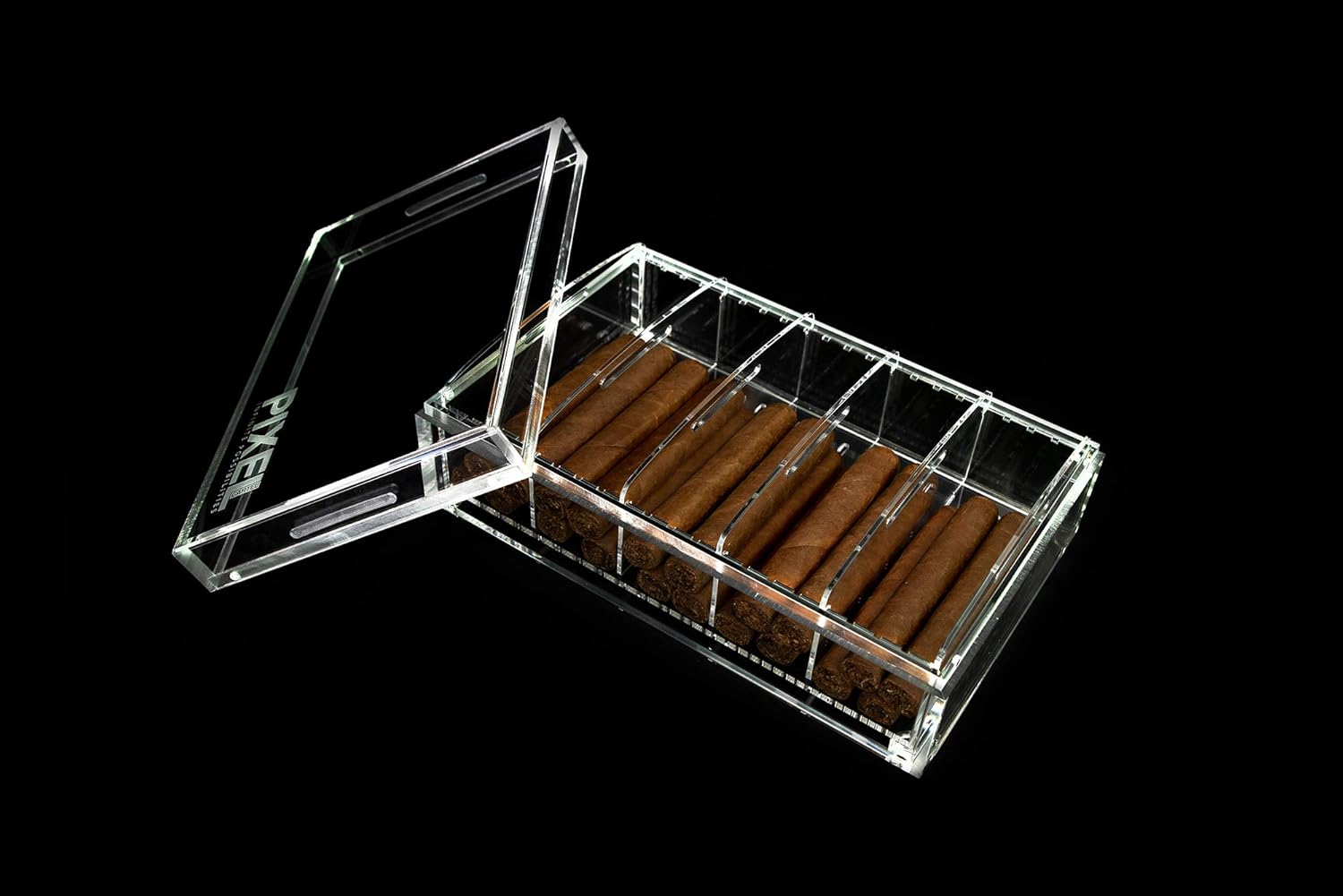 Large Clear Acrylic Humidor  Holds 50-70 Cigars  Airtight – Mess Free – No Seasoning – Activation or Maintenance!