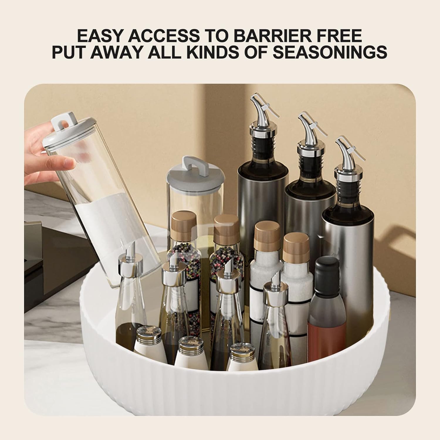 Lazy Susan – Organizador giratorio de gran capacidad, organizador de perfumes de maquillaje de gran capacidad, almacenamiento de escritorio