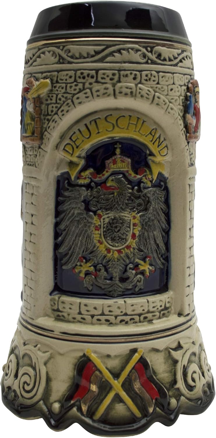 1 litro  OktoberfestHaus Regalos para amantes de la cerveza Pintada a mano Taza alemana grande Escenas Alemana Cerveza Cerveza Cervecera Jarra