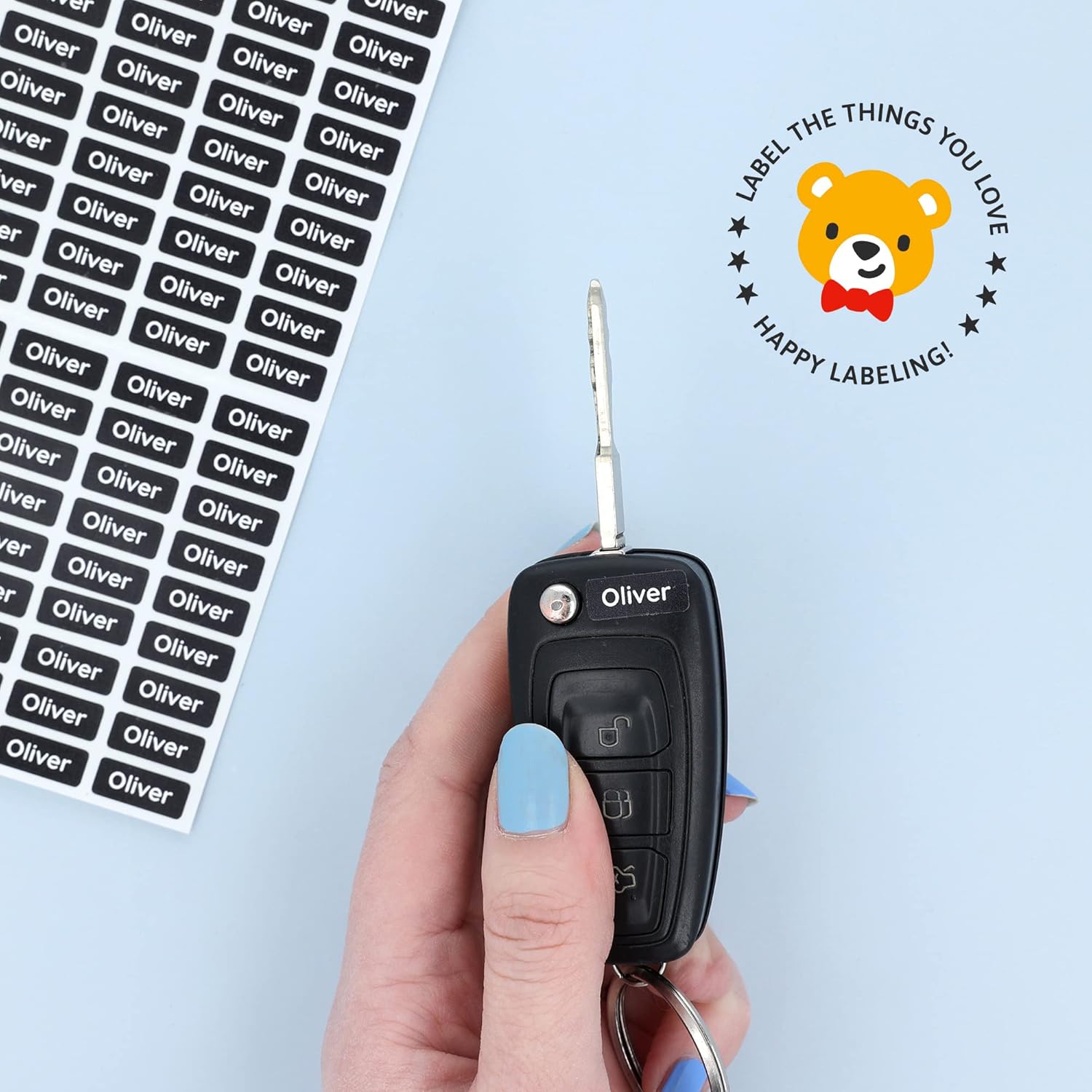 175 mini etiquetas de nombre (0.63 x 0.24 pulgadas) para etiquetar artículos pequeños. Etiquetas adhesivas impermeables extra pequeñas para niños en