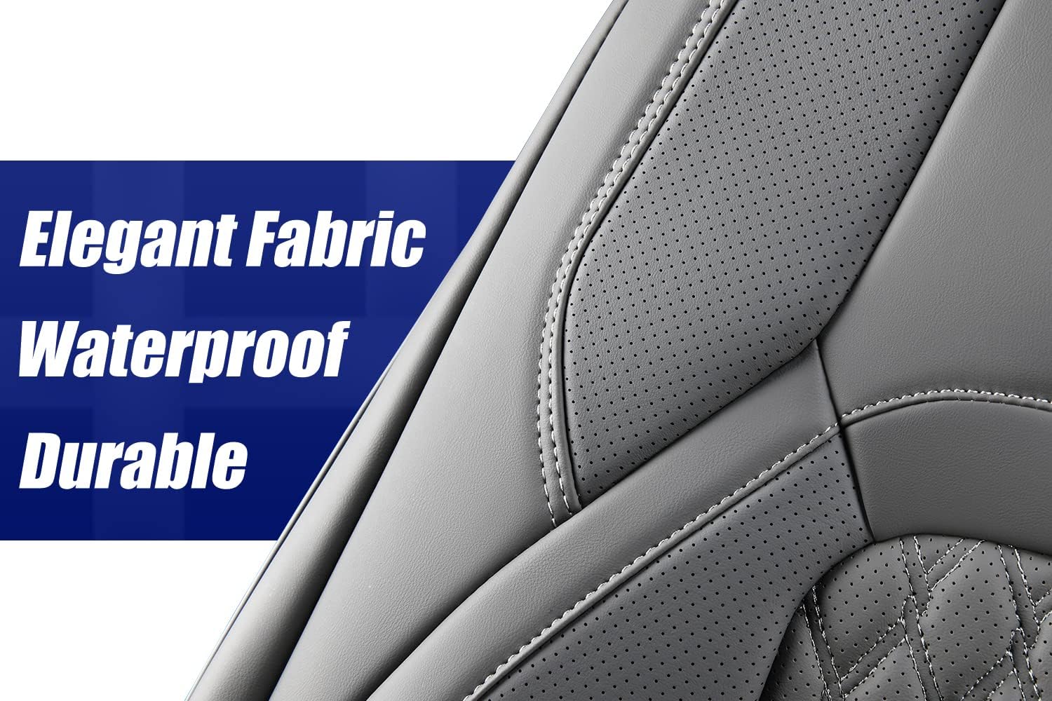 Truckiipa Fundas de asiento para Toyota Tundra, cobertura completa, funda de asiento de automóvil de lujo, impermeable, protector de piel sintética,