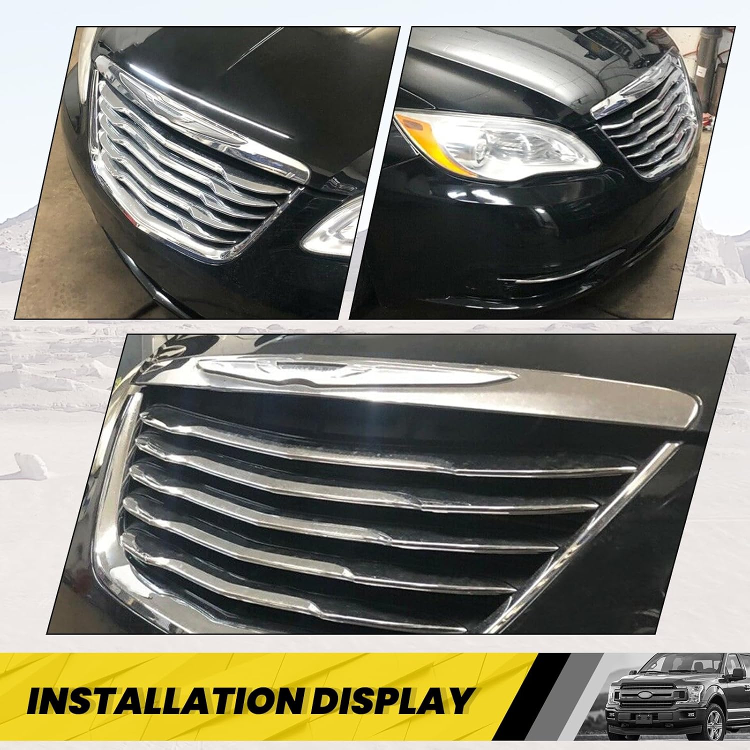 KUAFU Rejilla de parachoques para radiador delantero compatible con Chrysler 200 2011-2014 de repuesto para 68082050AE, CH1200353, 13999AOE Grill