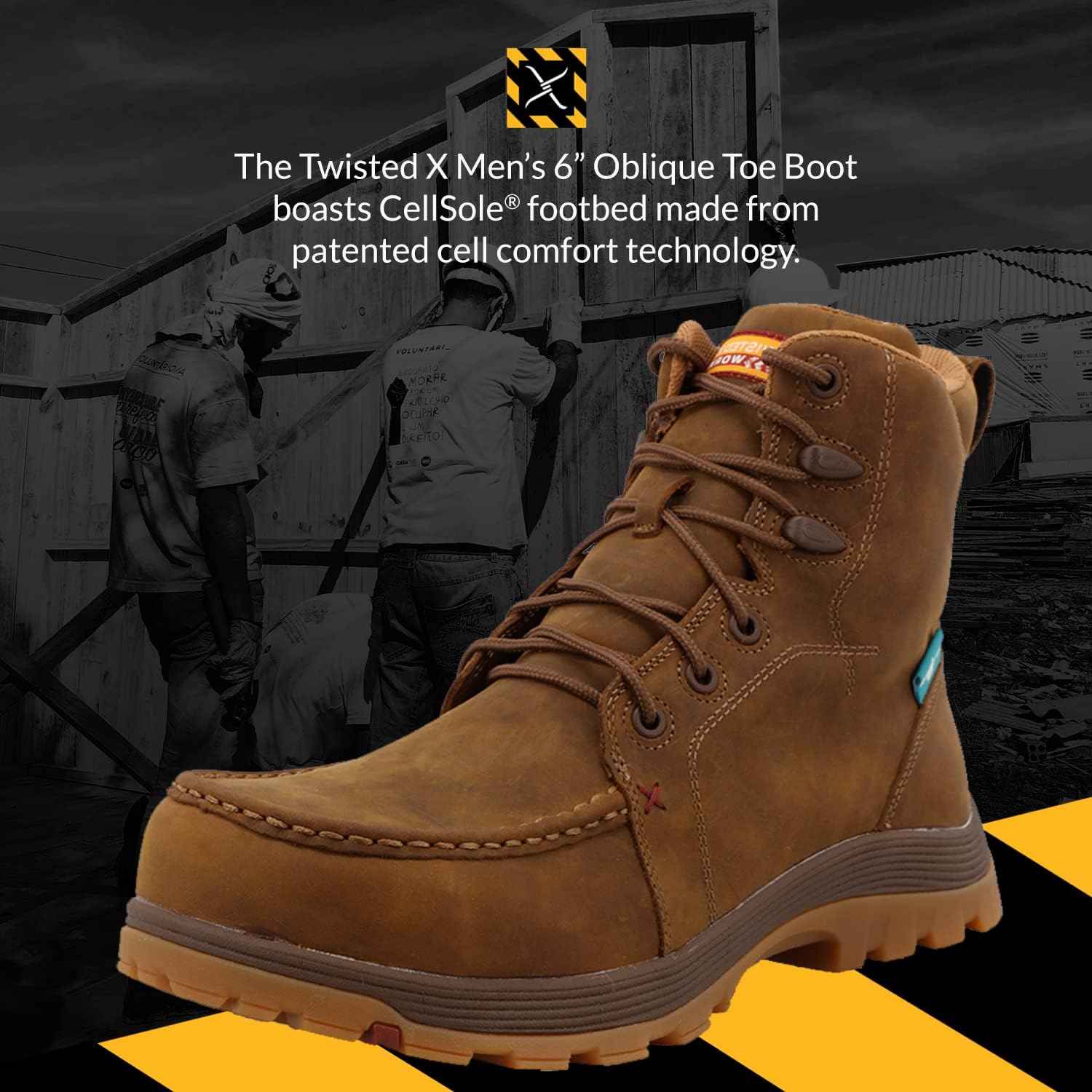 Twisted X Bota de trabajo oblicua con cordones para hombre Nano Composite Toe – Mfswnw1