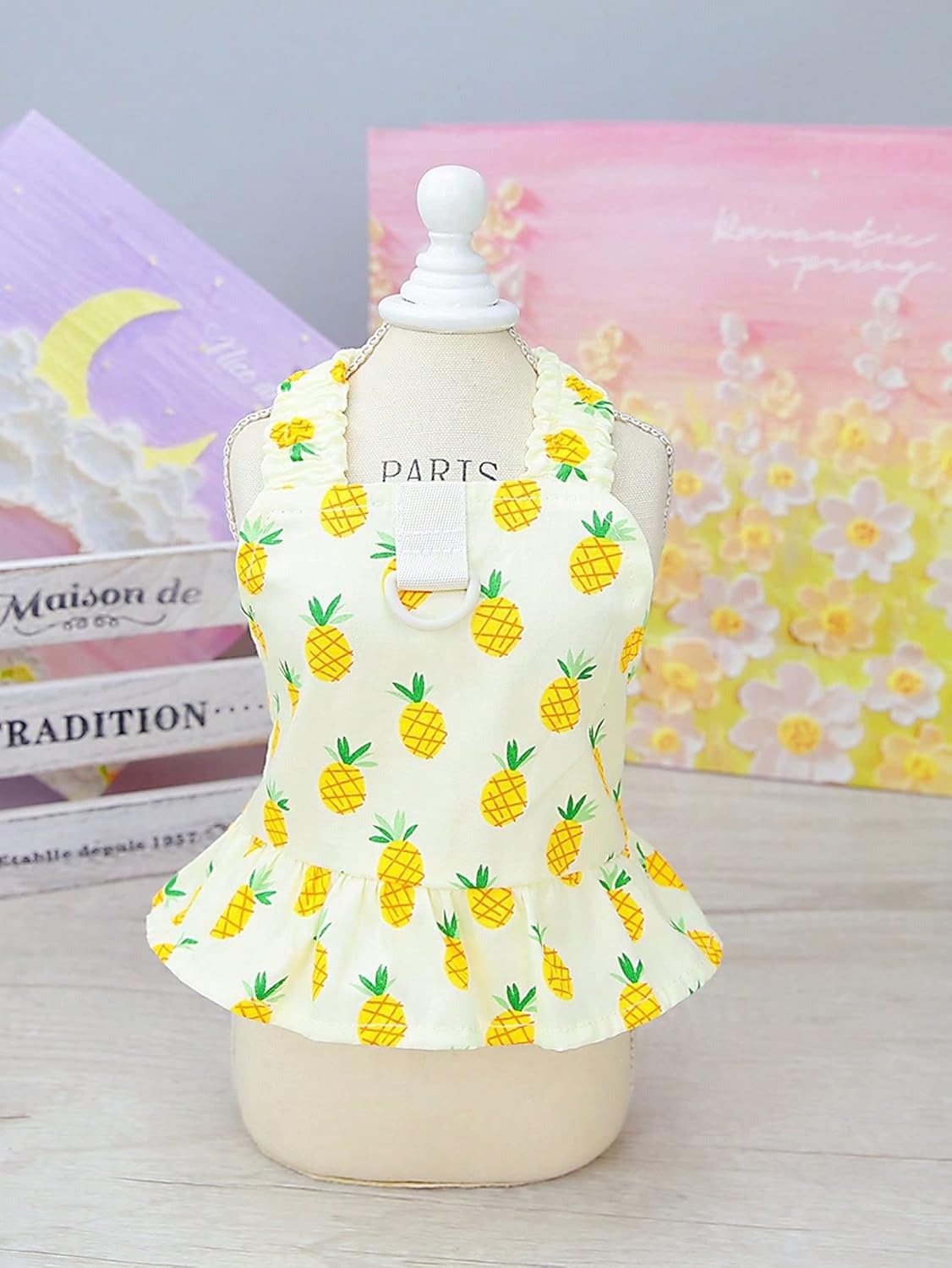 QWINEE Vestidos de princesa para cachorros, ropa para perro, ropa de verano para perritos, preciosa falda sin mangas para perros pequeños, gatos,