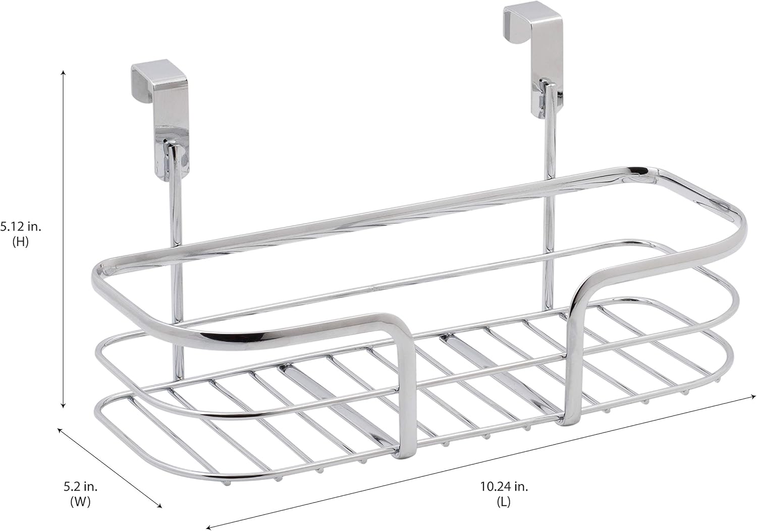 Kitchen Details Organizador sobre el gabinete  Cesta individual  Almacenamiento para colgar en la puerta  Baño  Cocina  Pequeño  Cromo