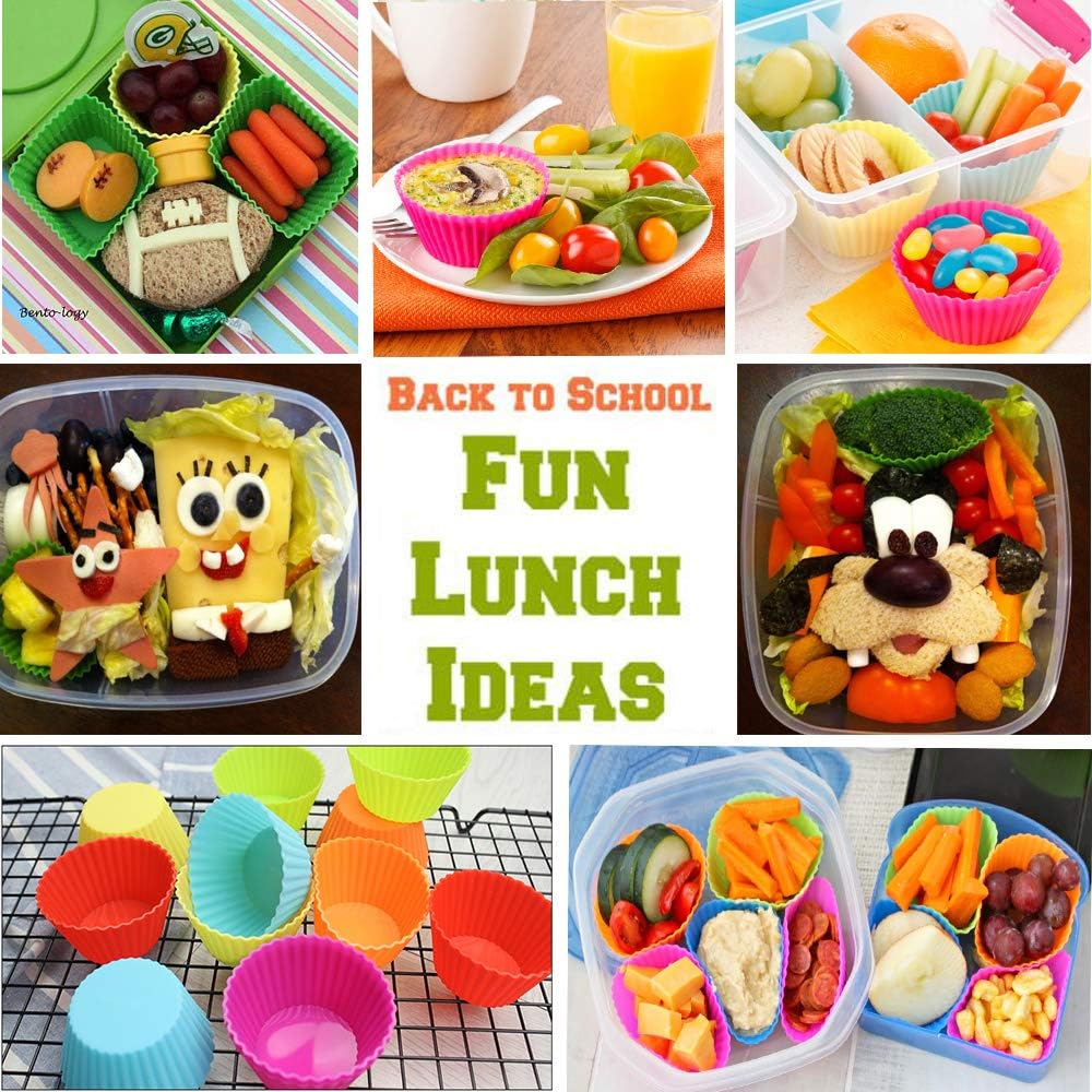 Divisores de lonchera de silicona, paquete Bento de 46 piezas para accesorios de almuerzo para niños, sin BPA, apto para lavavajillas