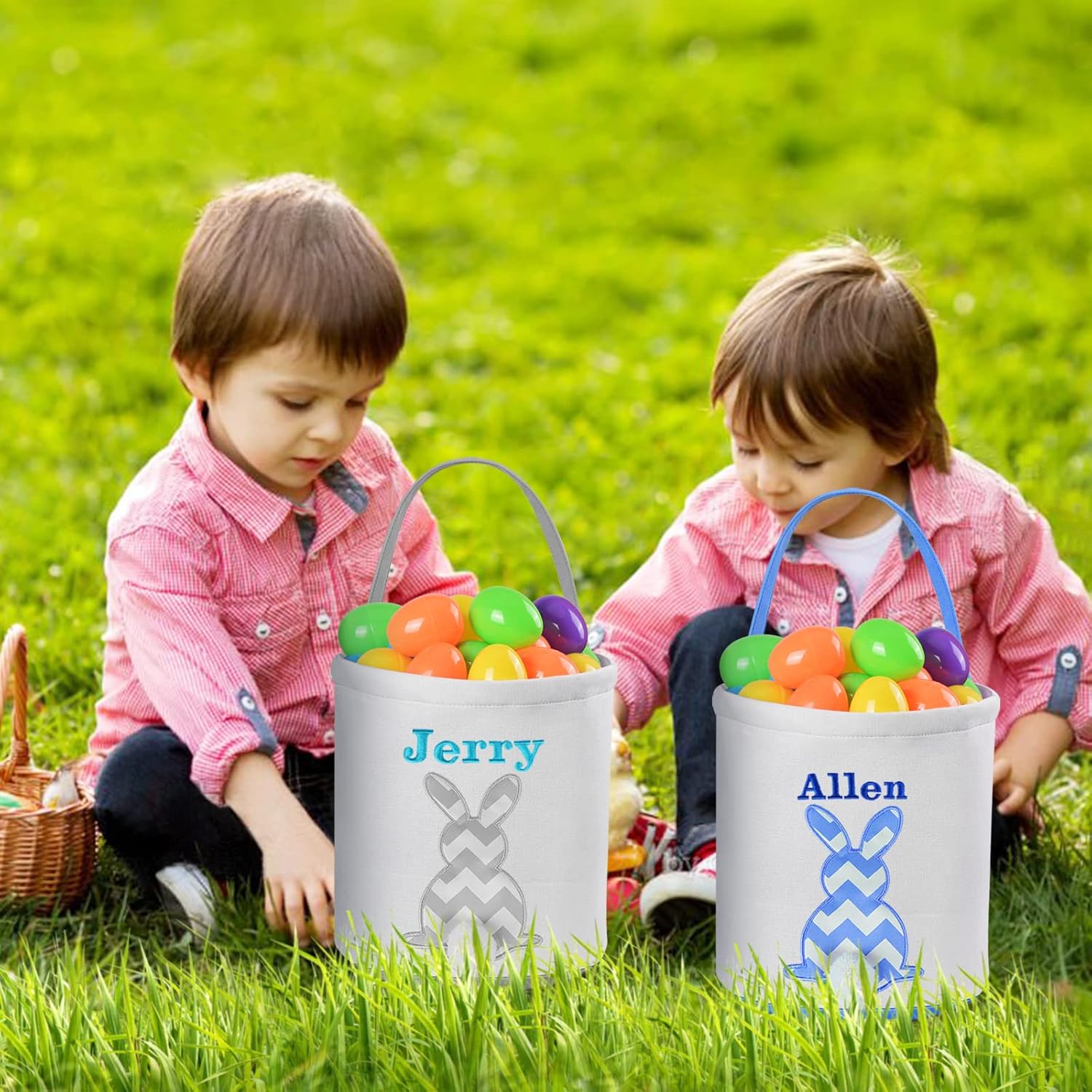 Cesta personalizada de conejo de Pascua, cestas de Pascua Touber para niños, cesta de Pascua personalizada, cesta de Pascua personalizada, cestas de