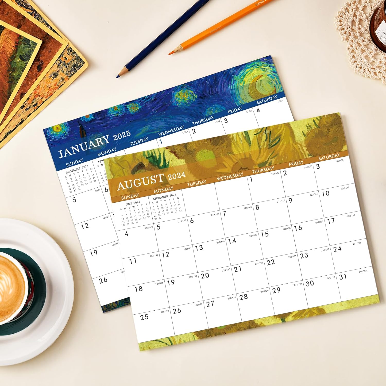 Calendario magnético 2024-2025, julio de 2024 a diciembre de 2025, calendario magnético de 18 meses, calendario magnético para refrigerador, 8 x 10