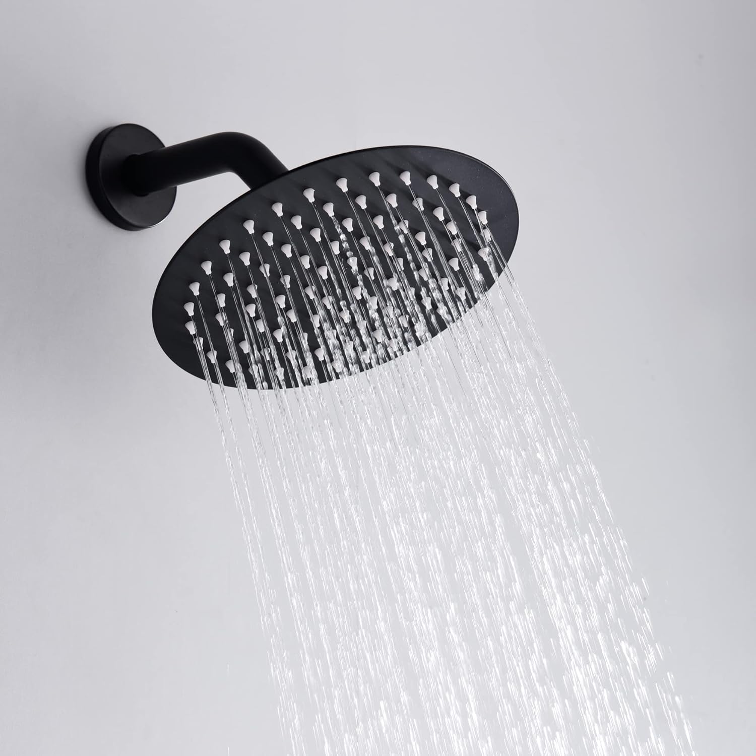 sumerain Kit de molduras para bañera y ducha con válvula áspera, grifo de ducha negro con boquilla de bañera, cabezal de ducha de 8 pulgadas,