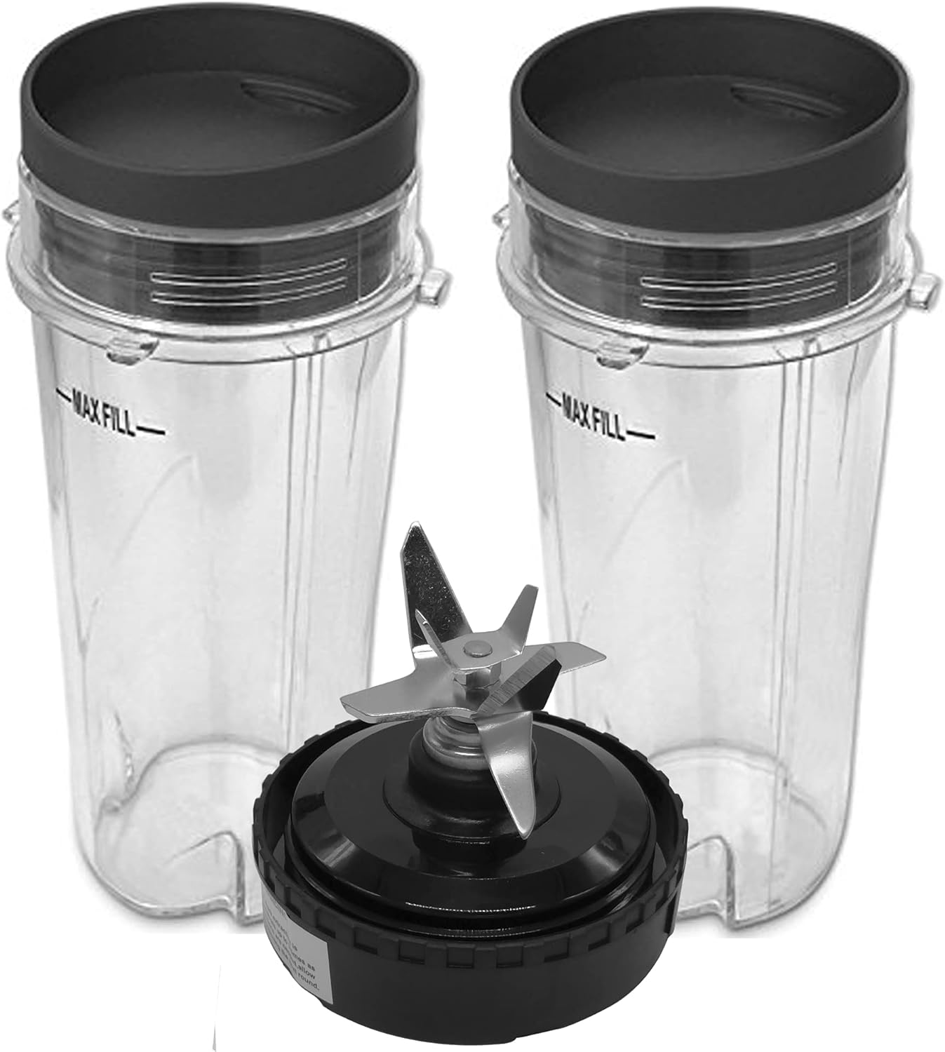Vaso de repuesto de 16 onzas con tapa y hoja extractora, compatible con Ninja Kitchen System Pulse Blender  BL200 30BL201 30BL201C 30BL203QBK 30