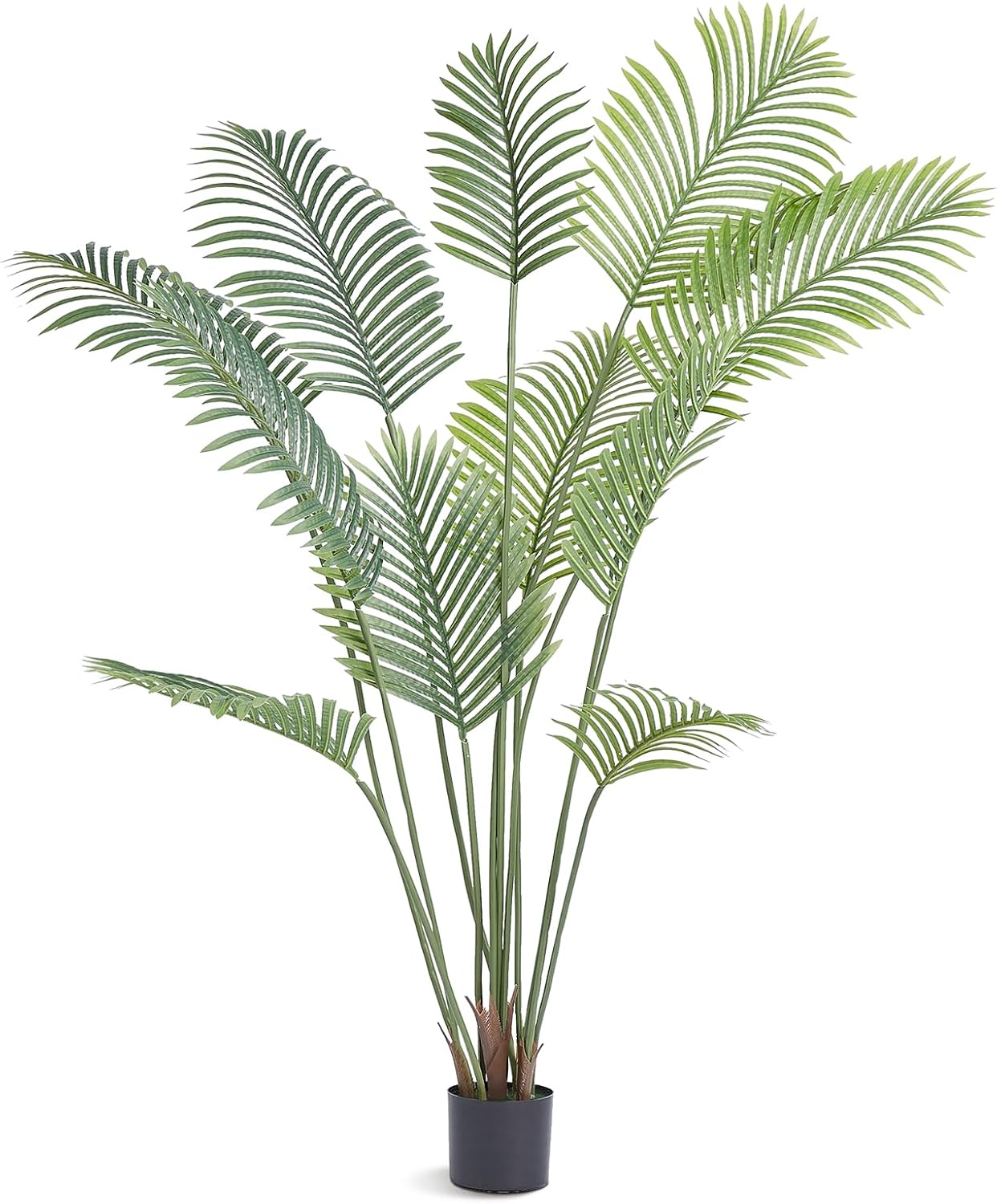 VEVOR Palmera artificial, planta sintética de 6 pies de alto, material de polietileno seguro y protección de inclinación anti-punta, planta de bajo