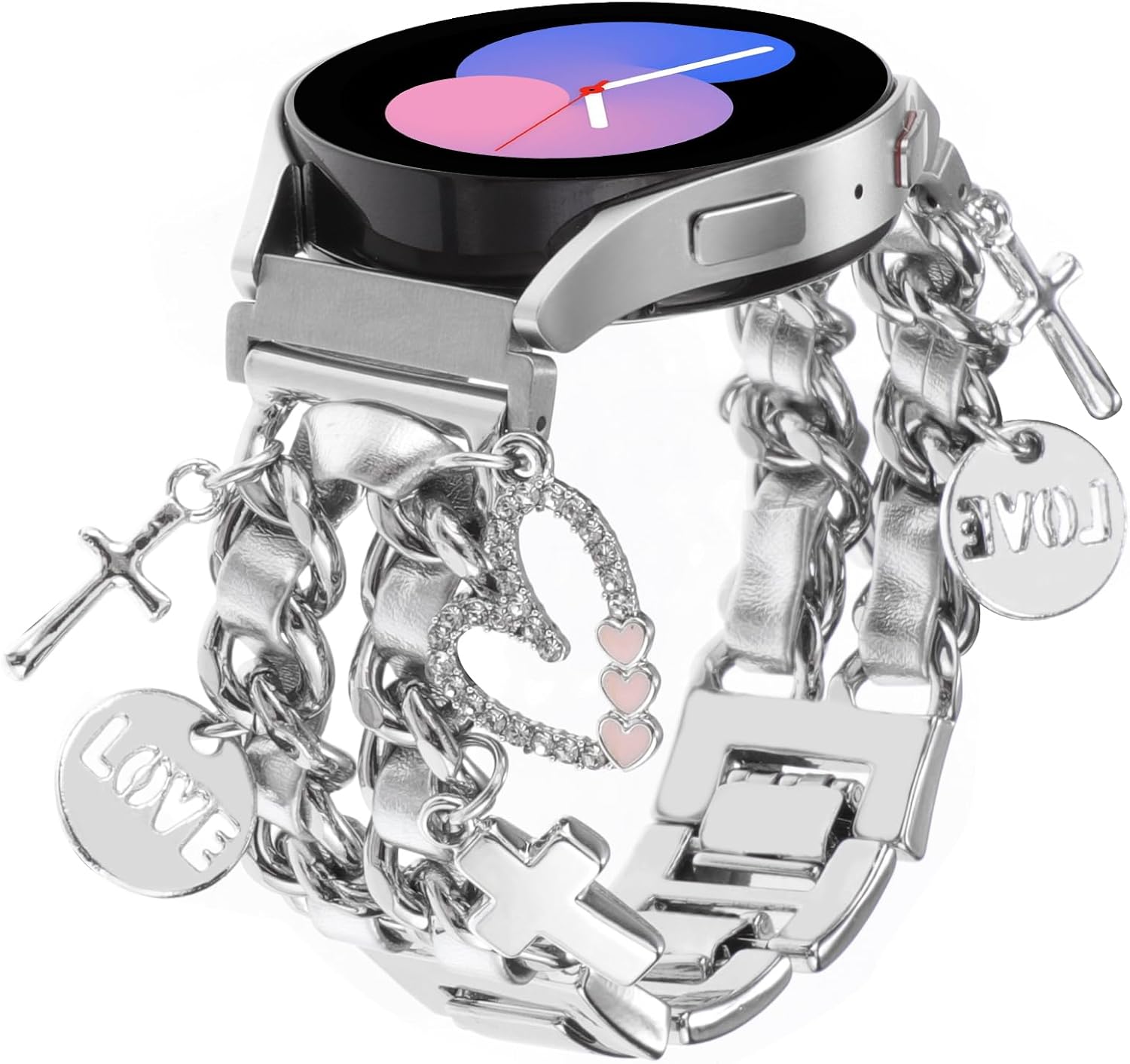 Elegante correa de reloj de metal de 0.787 pulgadas compatible con Samsung Galaxy Watch 6 5 4 401.732 in, Watch 4 Classic 421.811 in, Watch 3 1.614