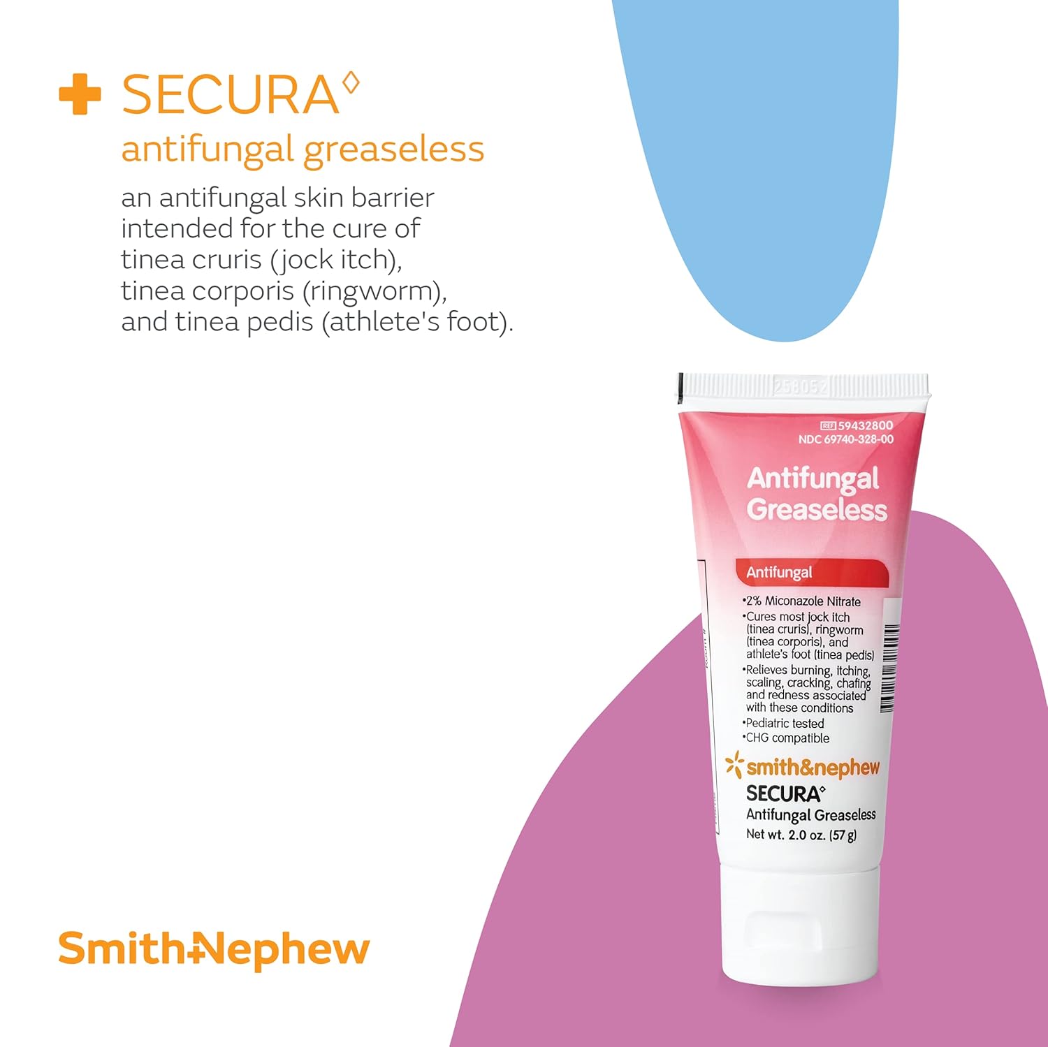 Smith y Nephew SECURA Antifúngico greaseless Fórmula2oz