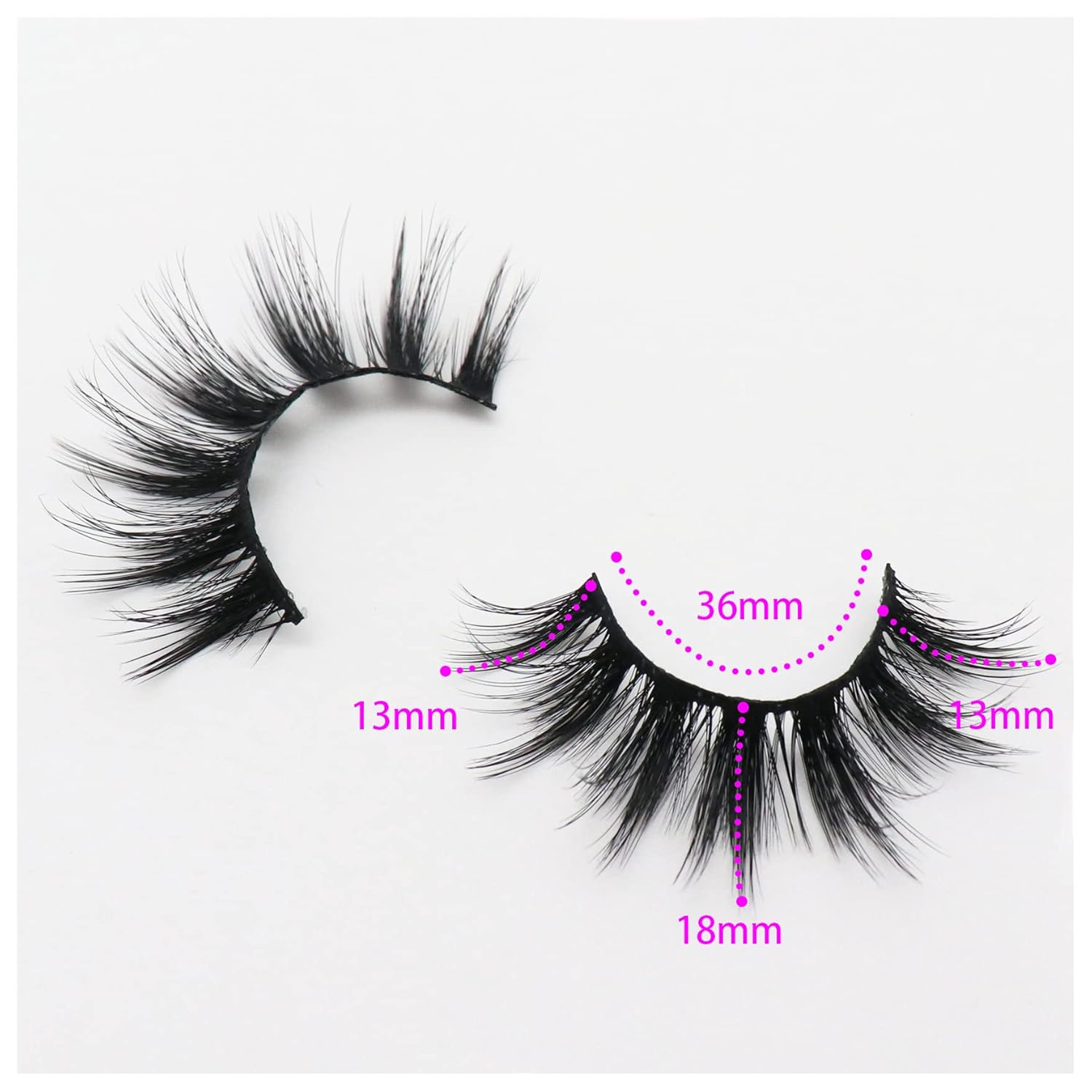 Veleasha Pestañas postizas 3D de Mink sintético 3D de 18mm de largo, aspecto natural, pestañas postizas para maquillaje de ojos, paquete de 10 pares